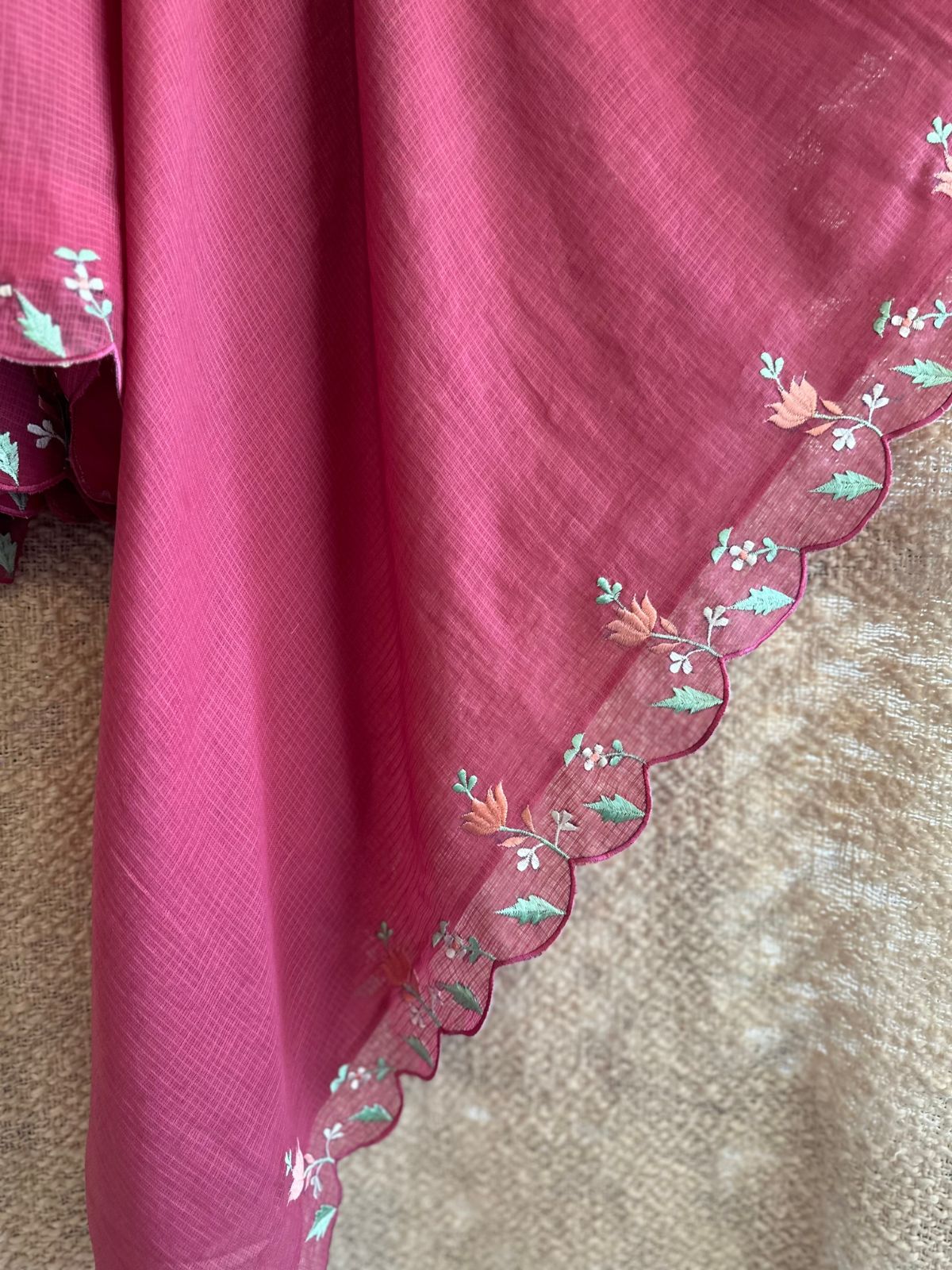 Kota Doria Embroidered Saree
