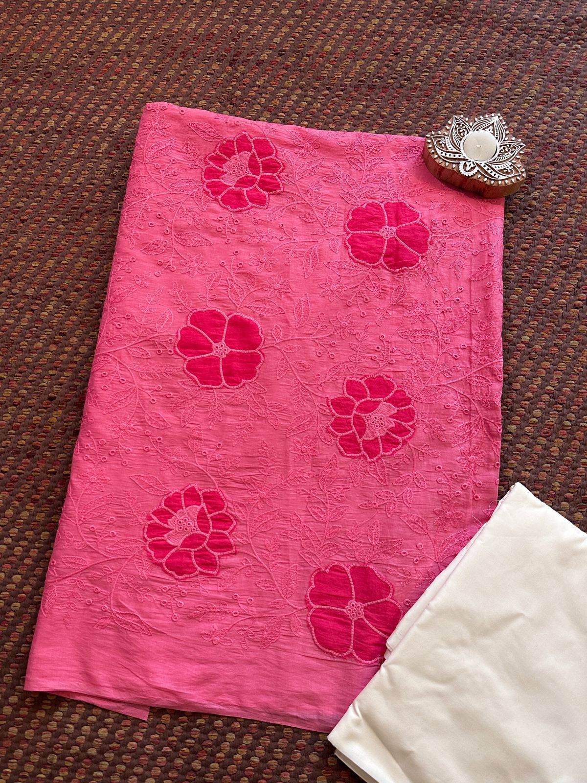 Premium Cotton Embroidered Unstitched Set