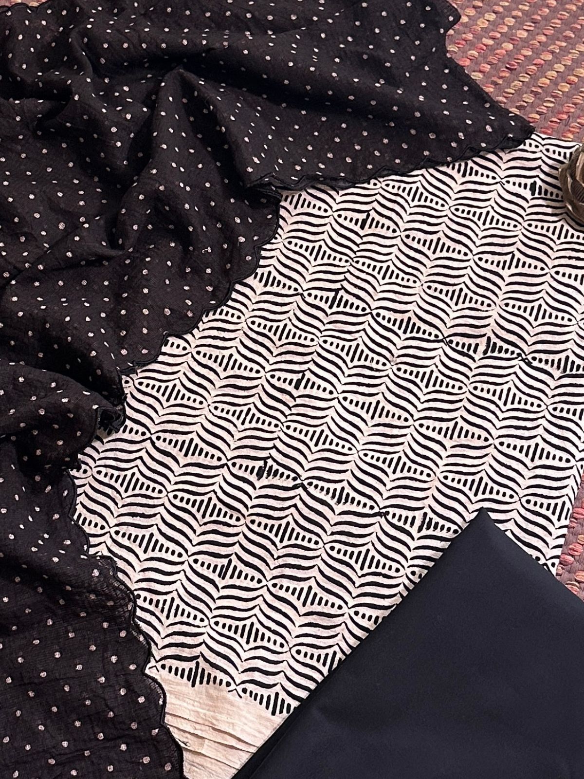 Ajrakh Cotton Malmal Unstitched Set