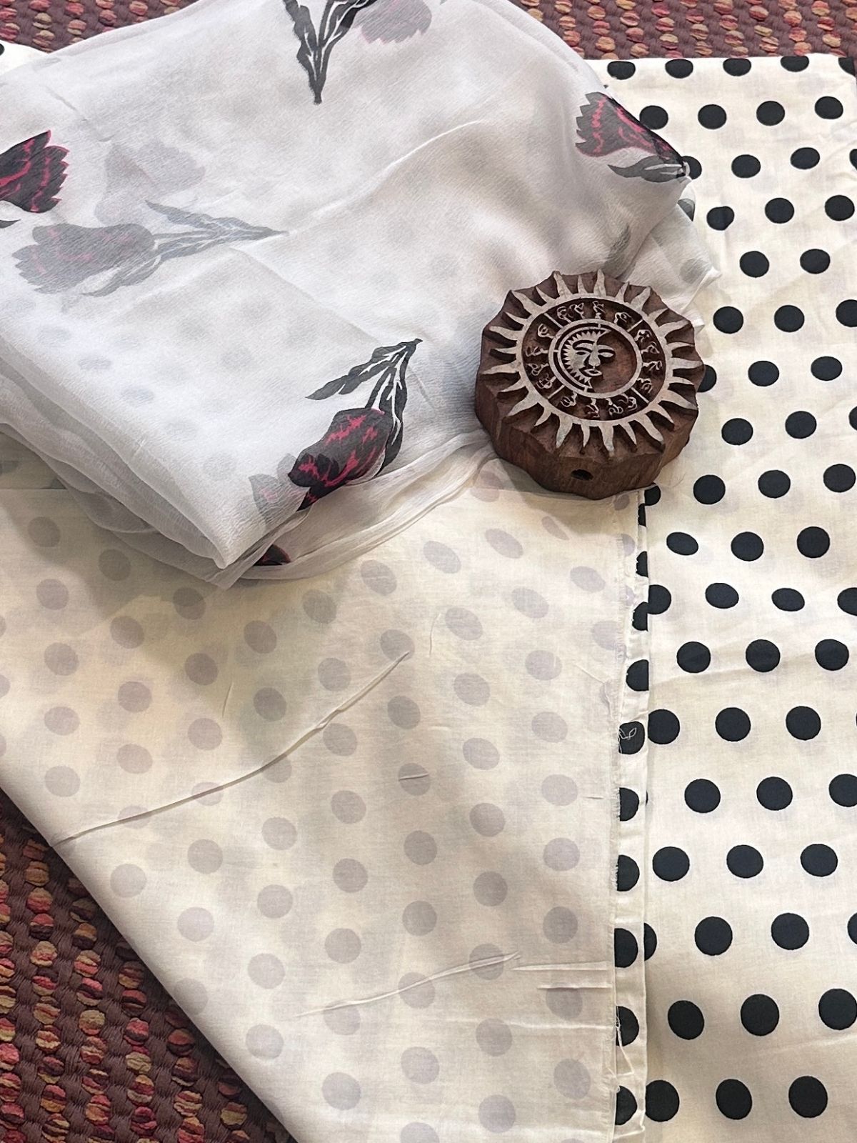 Pure Cotton Unstitched Set with Chiffon Dupatta