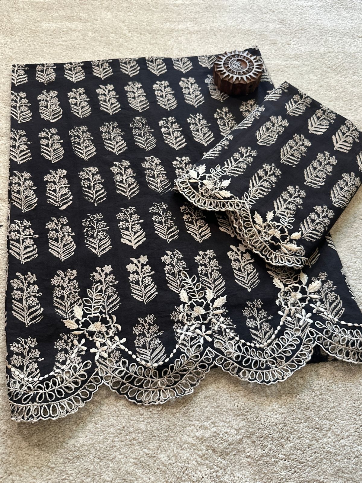 Noir- Coord Set with Cutwork Embroidery