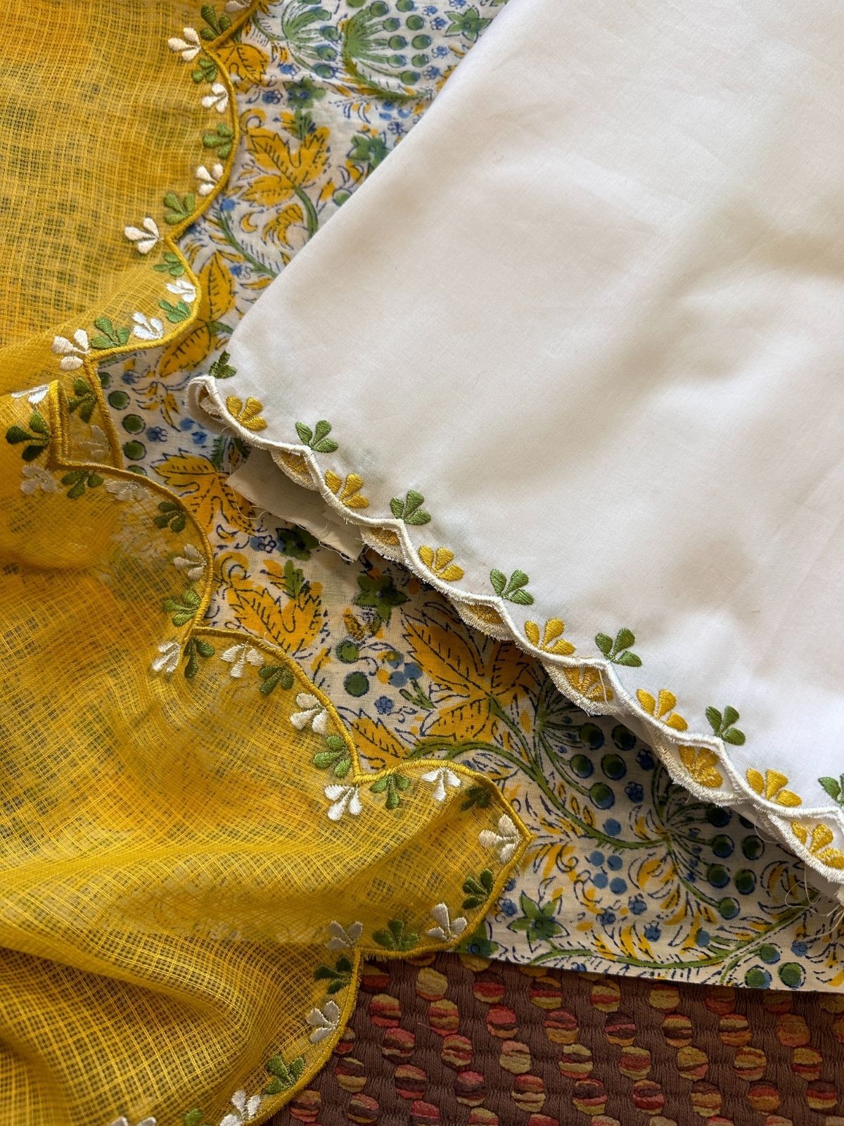 Pure Cotton Malmal with Embroidered Dupatta & Bottom