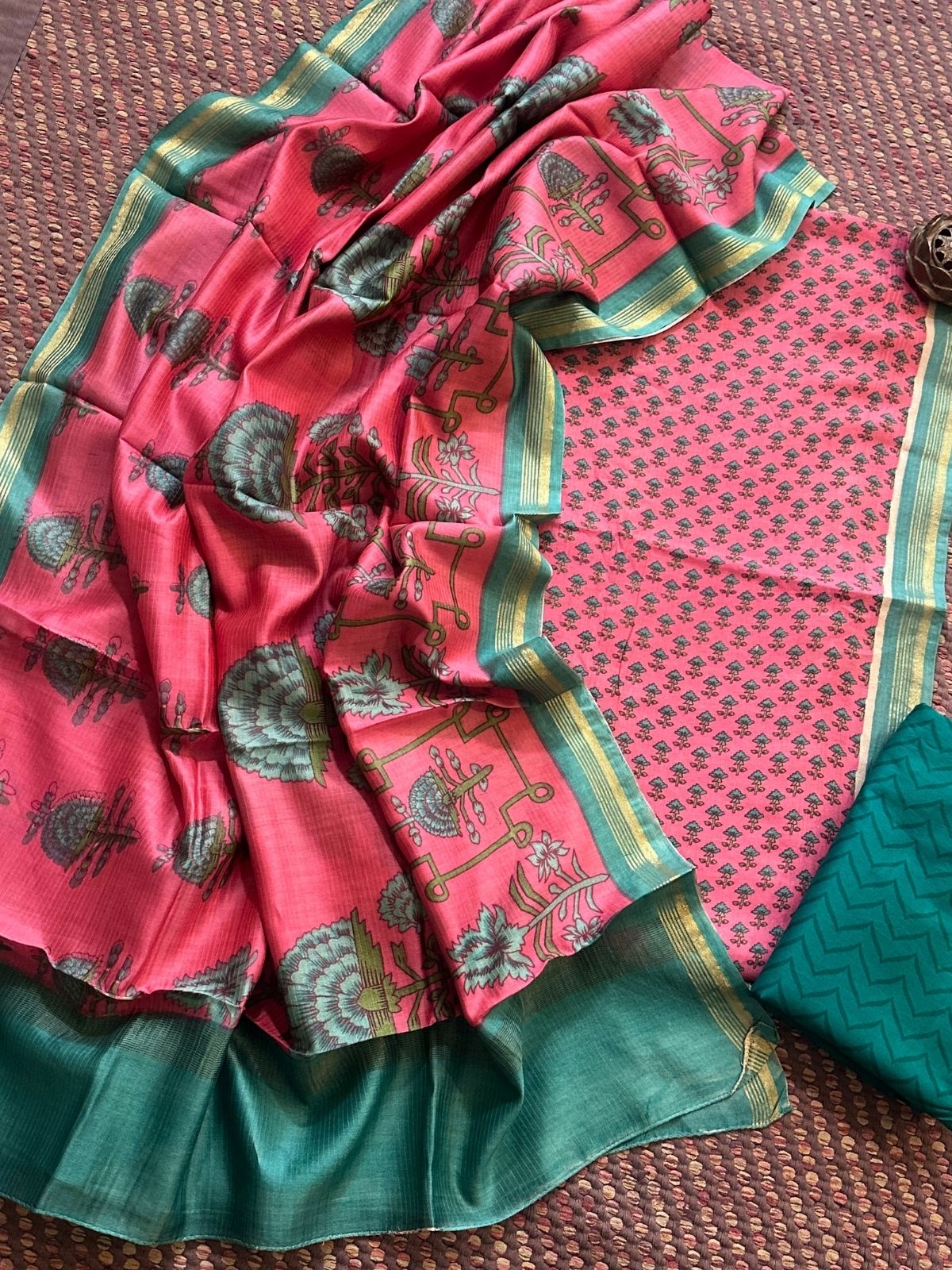 Maheshwari Silk Cotton Handblocked Set