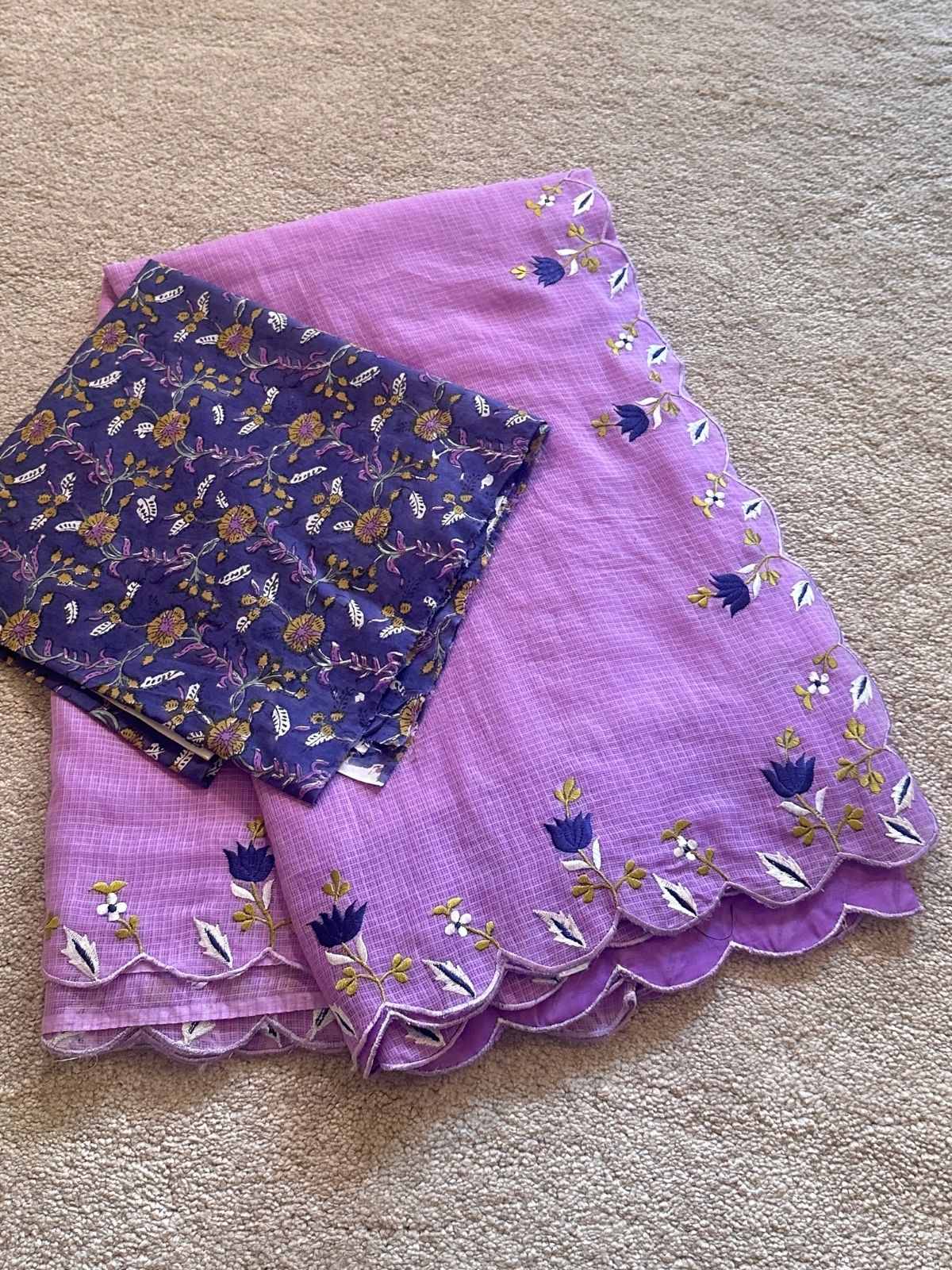 Purple Mist- Embroidered Saree