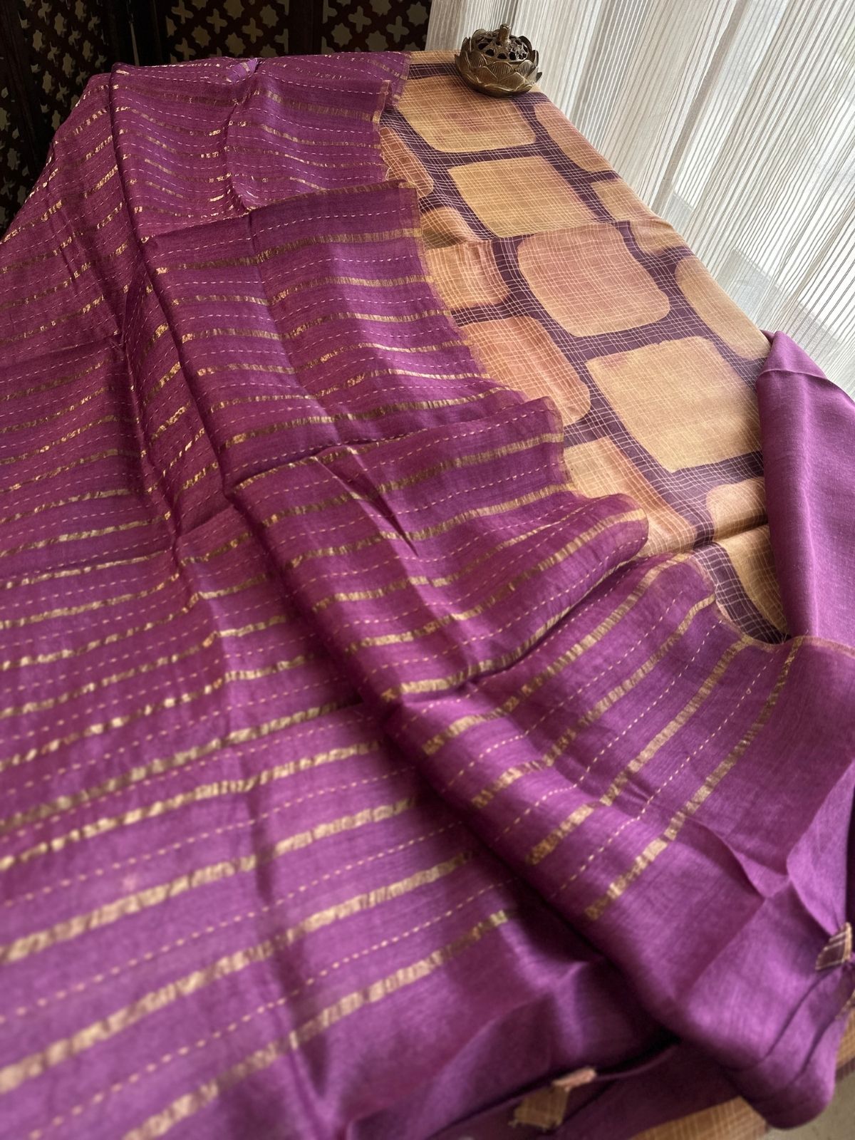 Premium Tussar Silk Unstitched Set