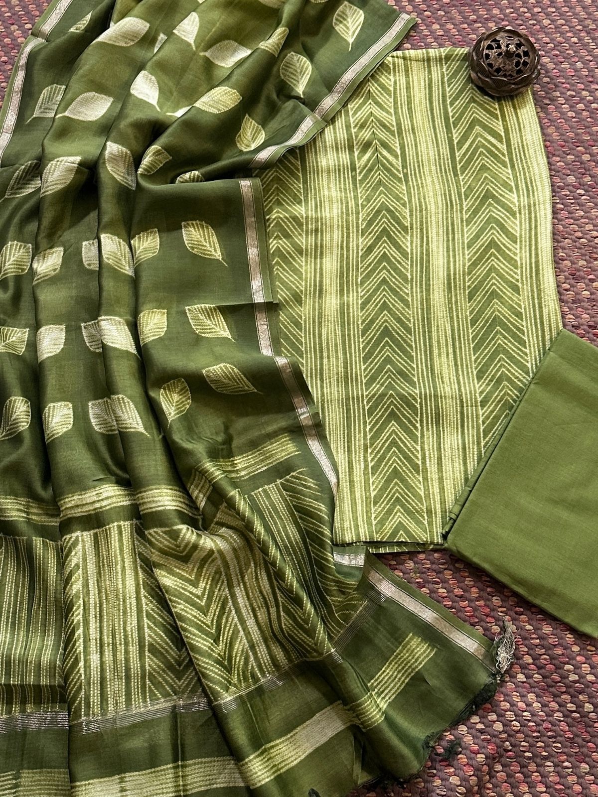 Shibori Maheshwari Silk Set