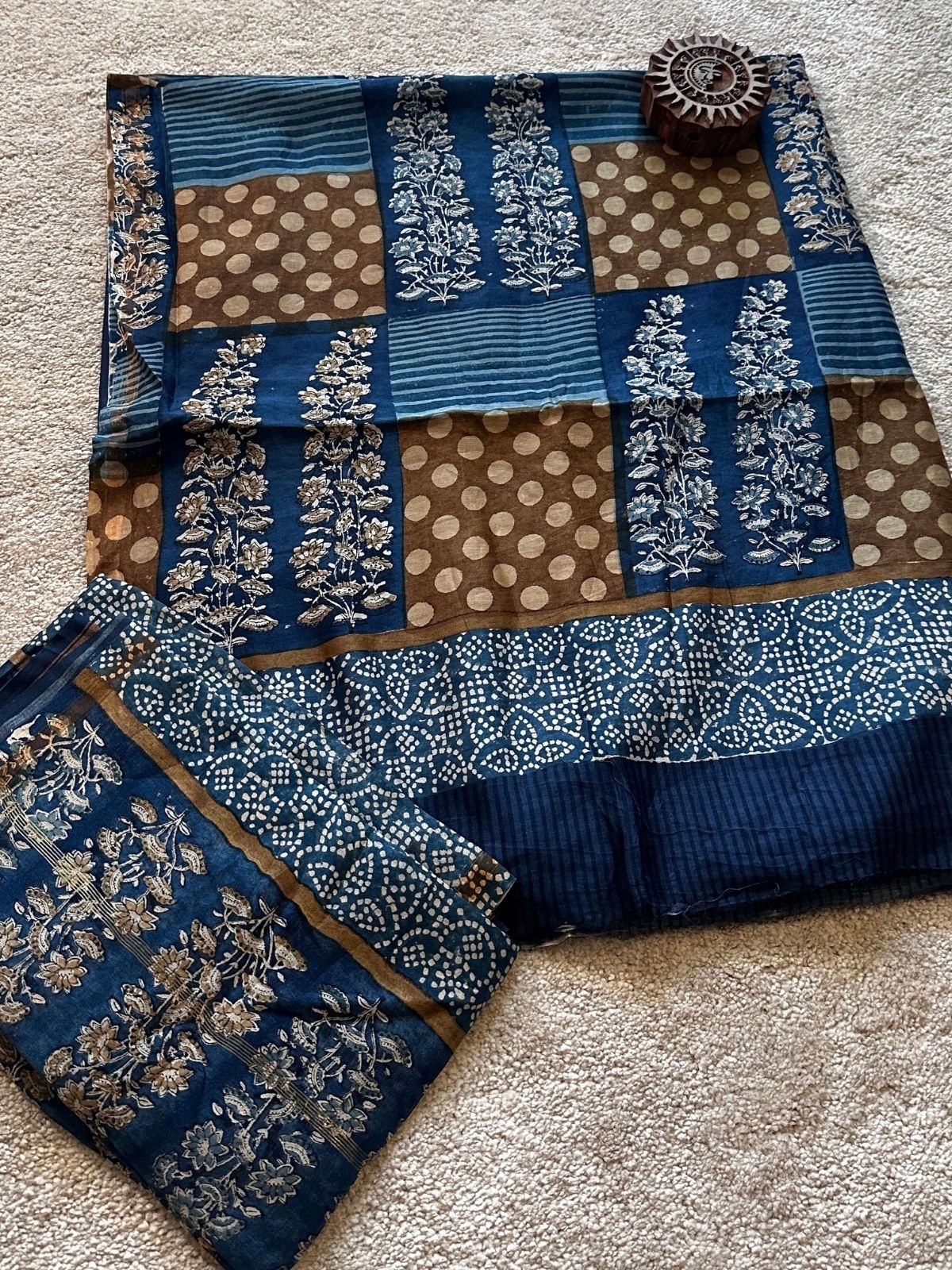 Nadia - Maheshwari Silk Unstitched Set