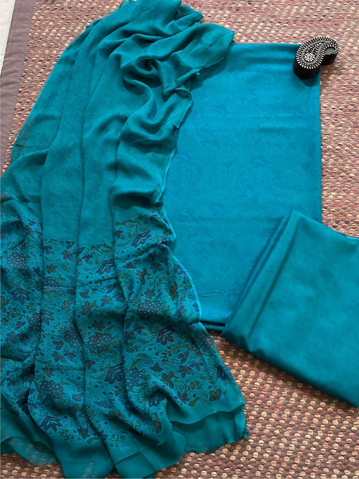 Spun Block Printed Unstitched Set