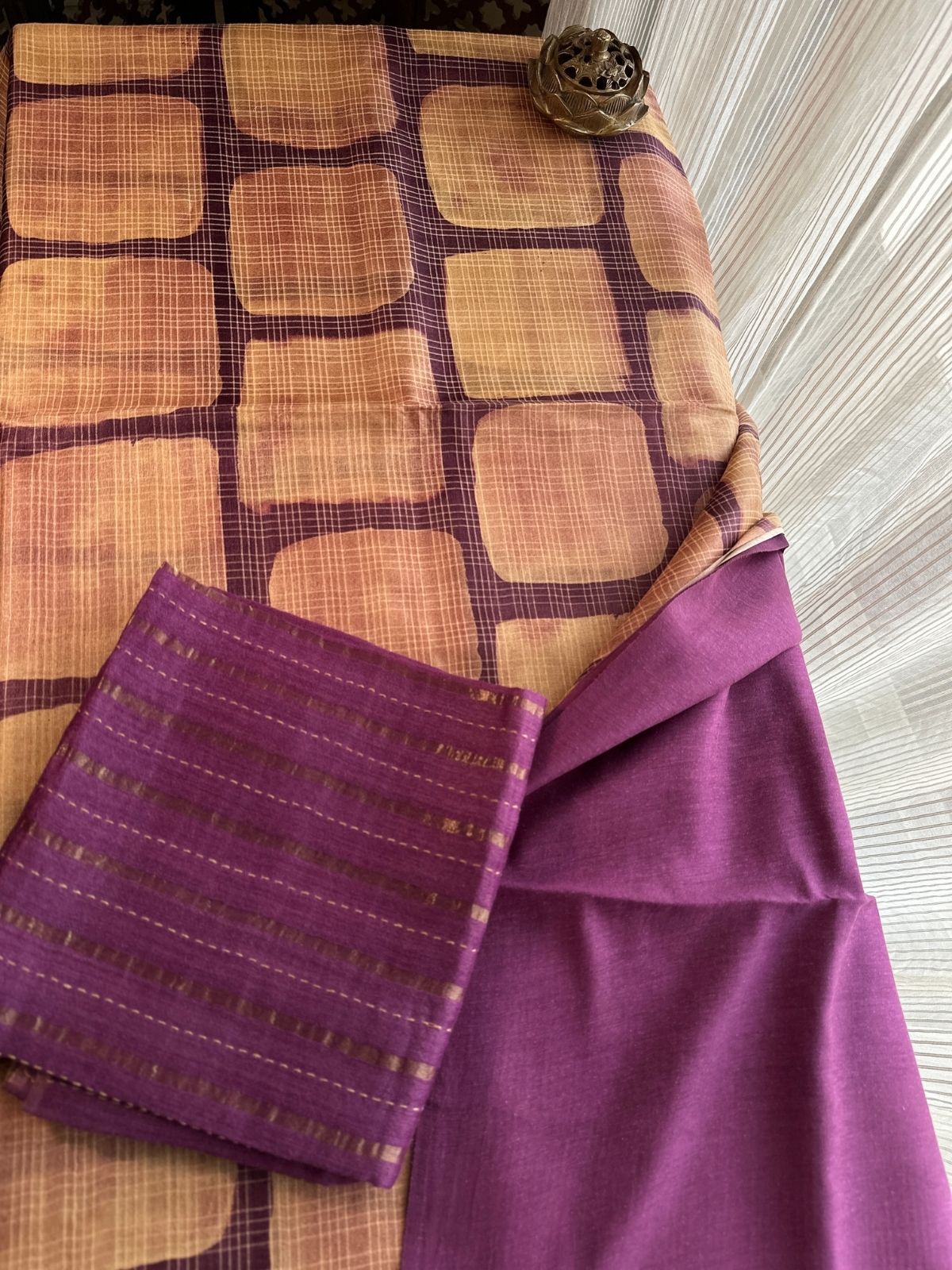 Premium Tussar Silk Unstitched Set