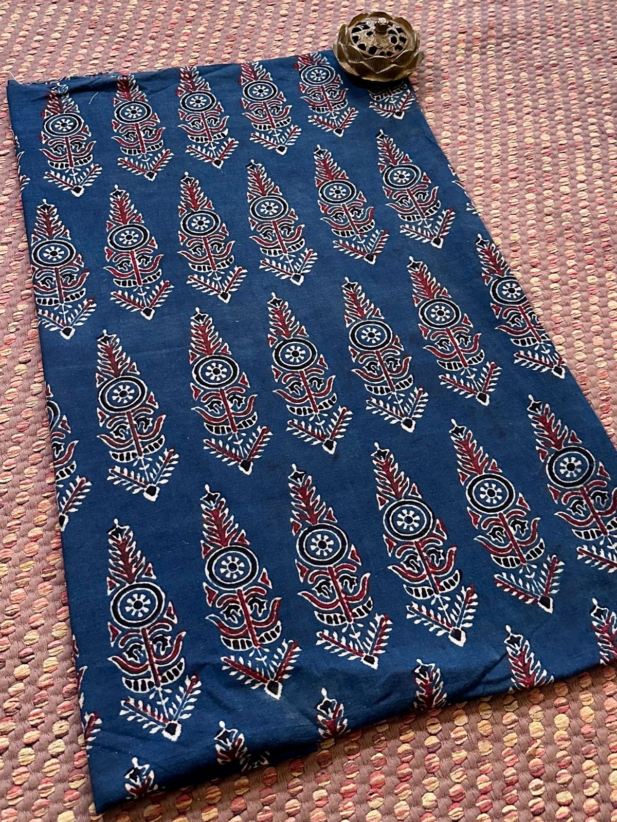 Pure Cotton Mulmul Handblocked Ajrakh Fabric