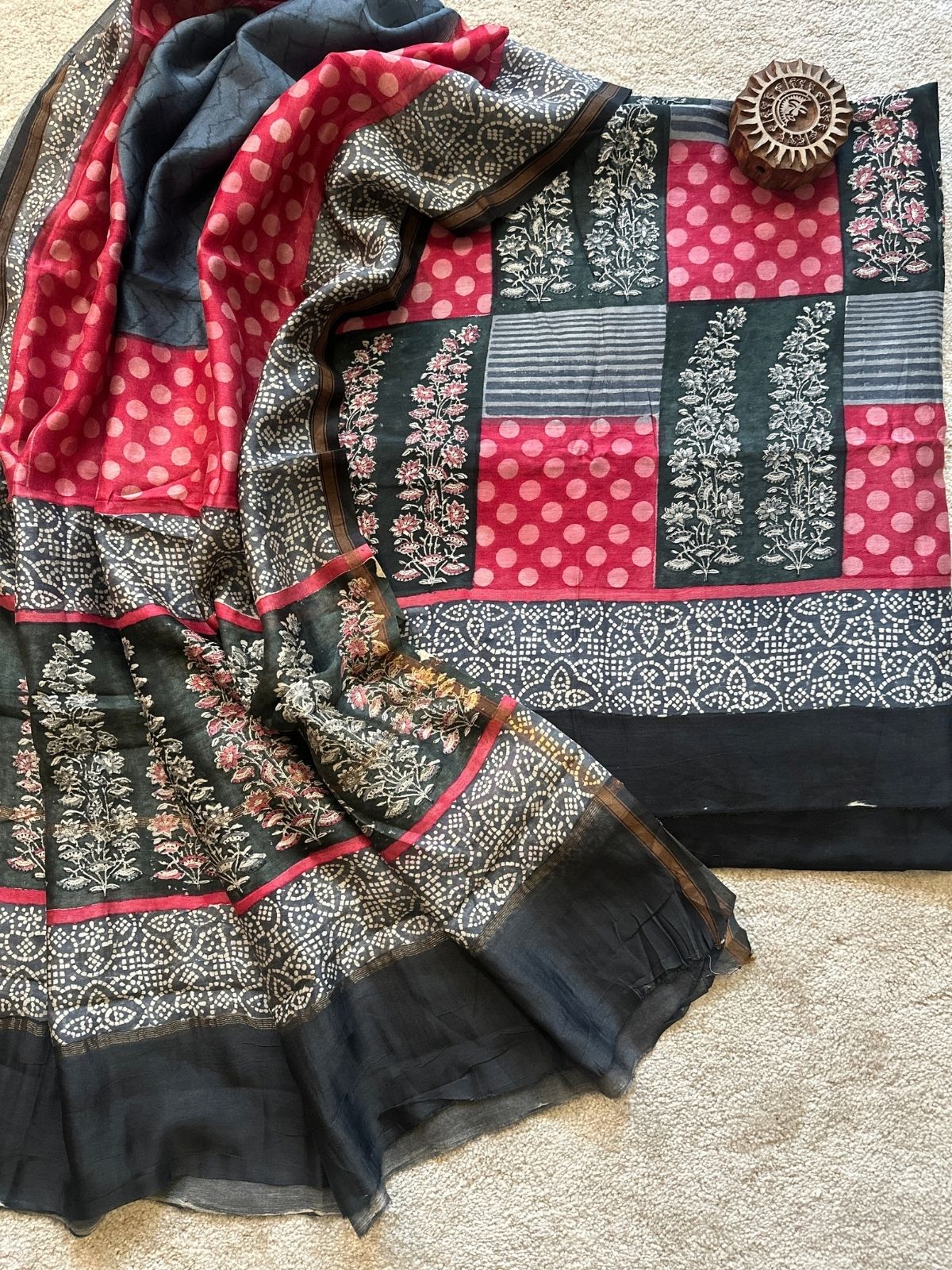 Zohra - Maheshwari Silk Unstitched Set