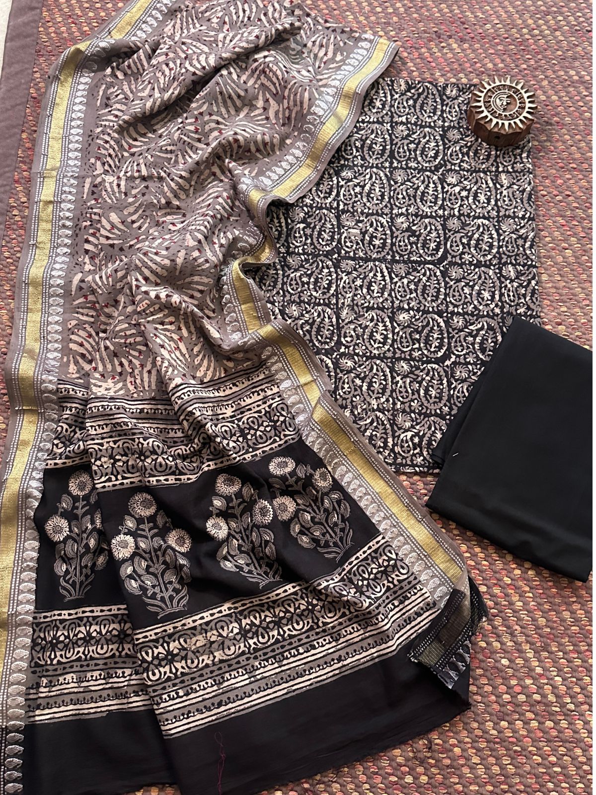 Pure Cotton Unstitched Set with Cotton Dupatta