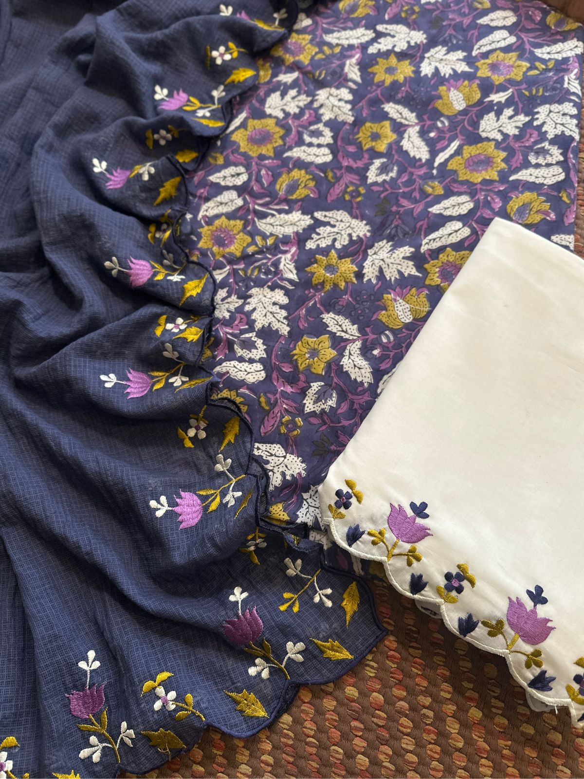 Pure Cotton Fabric with embroidered dupatta and bottom