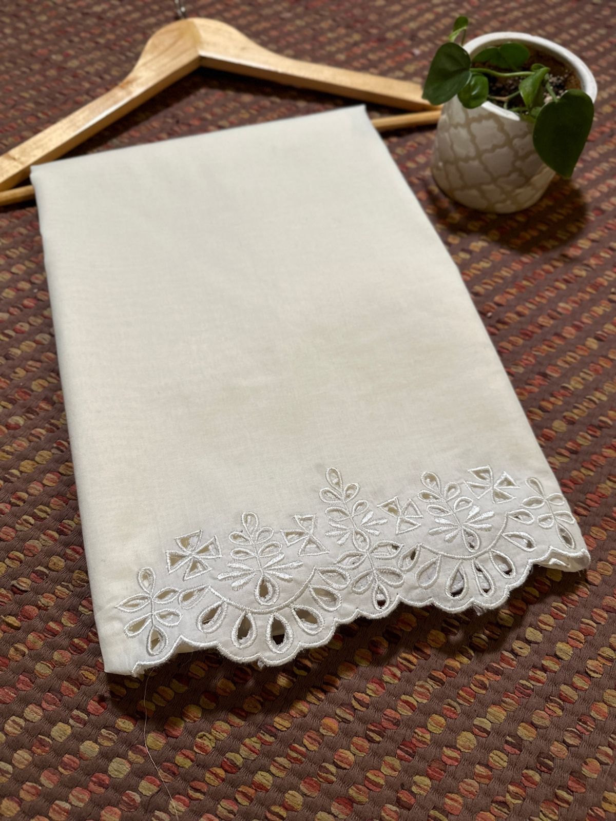 Bottom Wear Cutwork fabric- Off White