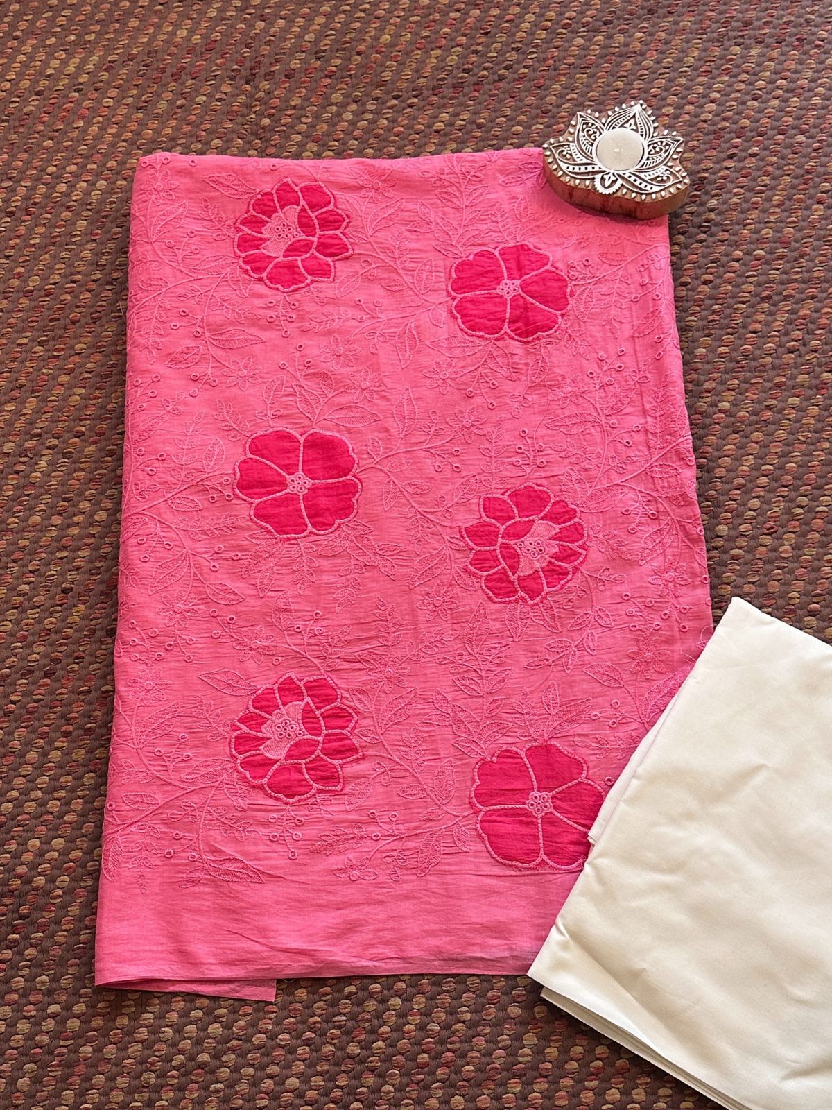 Premium Cotton Embroidered Unstitched Set