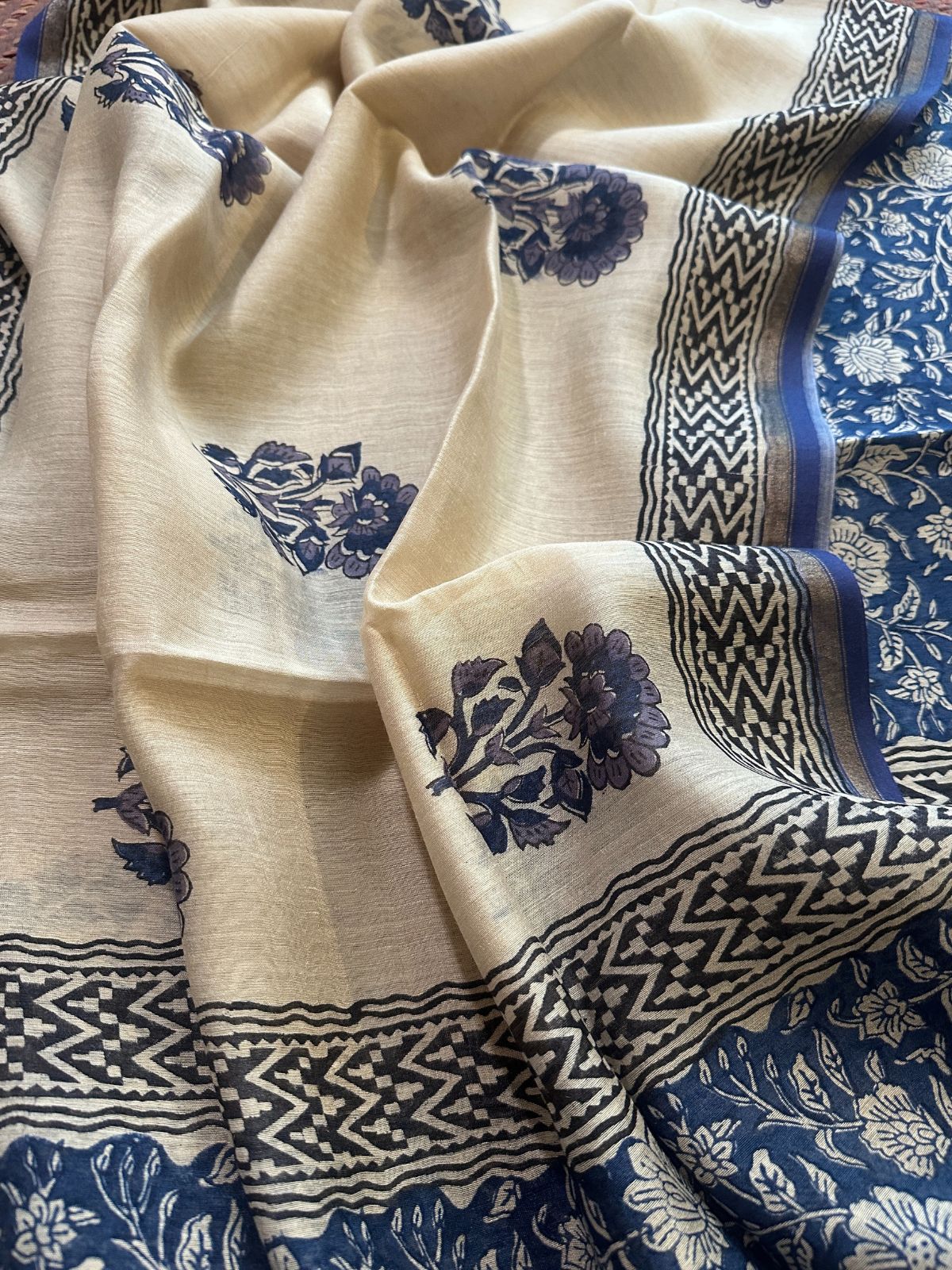 Premium Pure Tussar Silk Unstitched Set