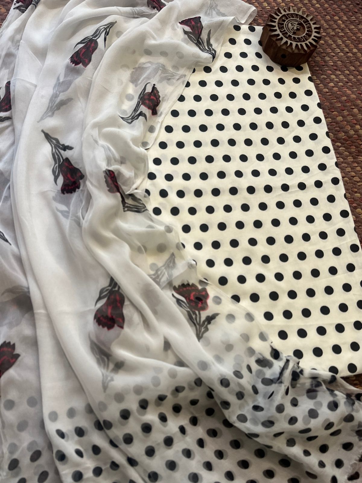 Pure Cotton Unstitched Set with Chiffon Dupatta