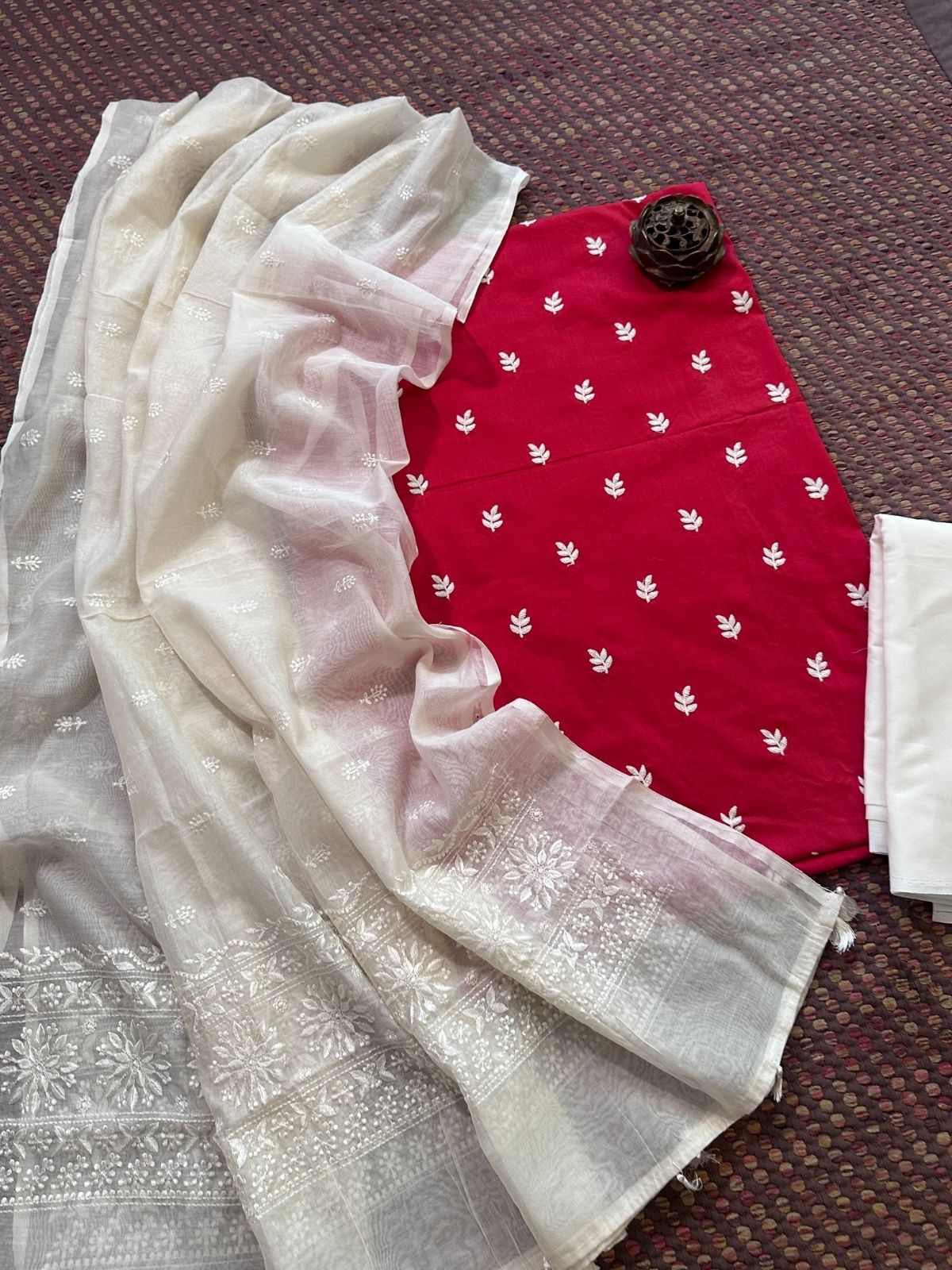 Premium Cotton malmal embroidered Unstitched Set