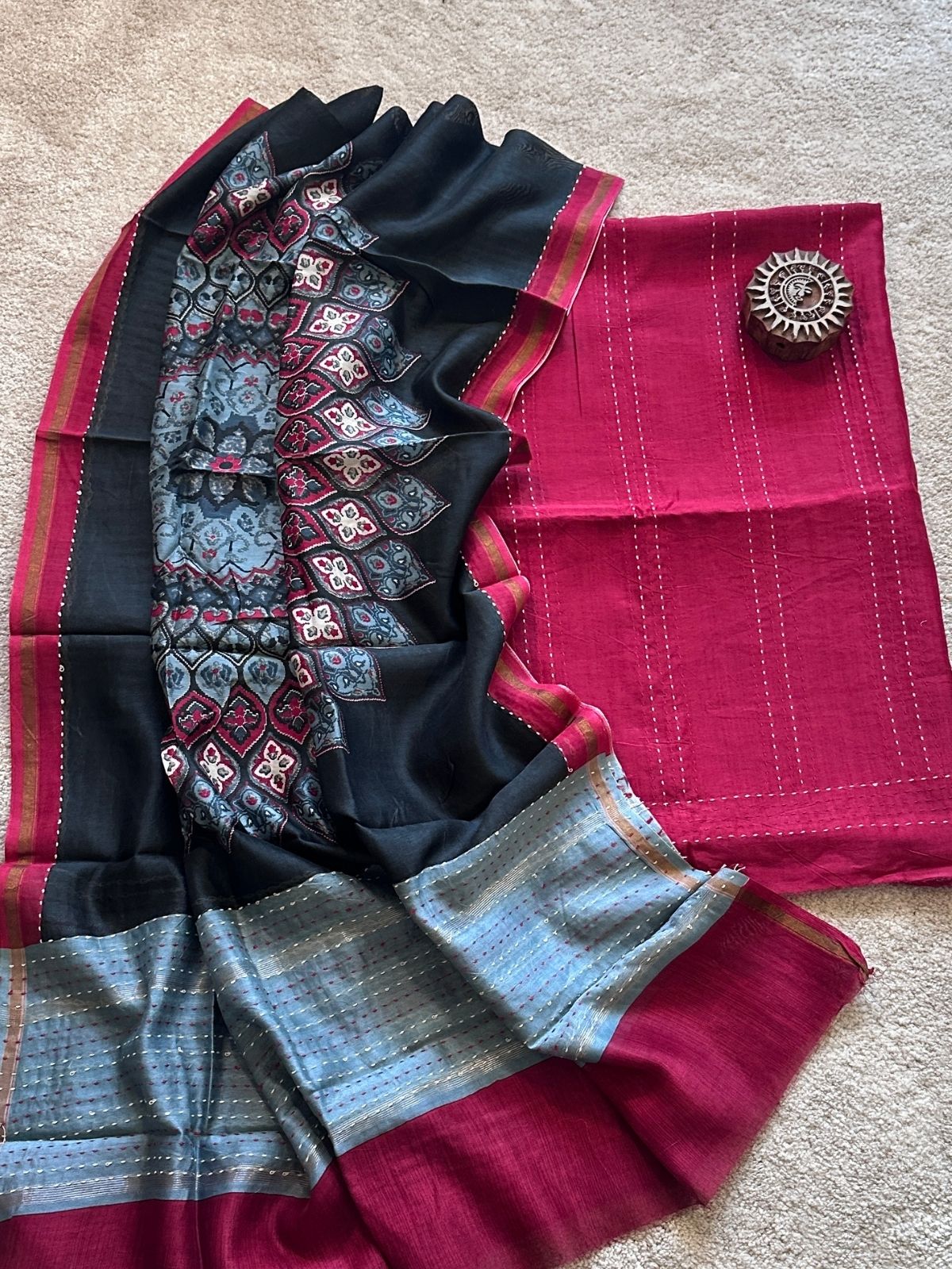 Gulmeher-Premium Maheshwari Silk Set