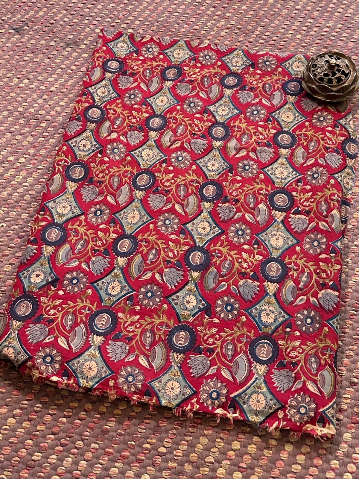 Pure Soft Cotton Mulmul Hand-blocked Fabric