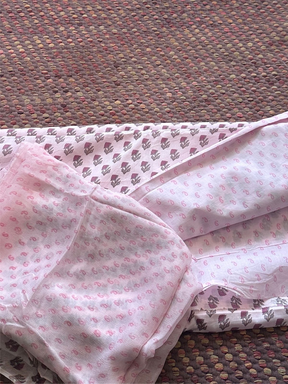 Pure Cotton Unstitched Set with Chiffon Dupatta