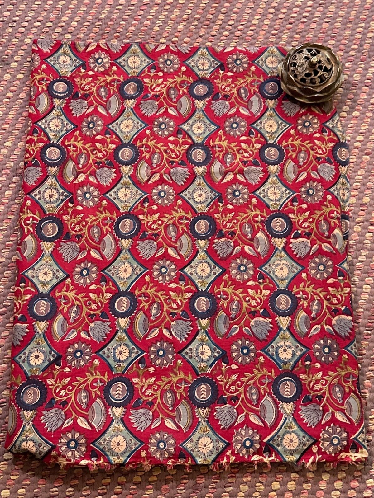 Pure Soft Cotton Mulmul Hand-blocked Fabric