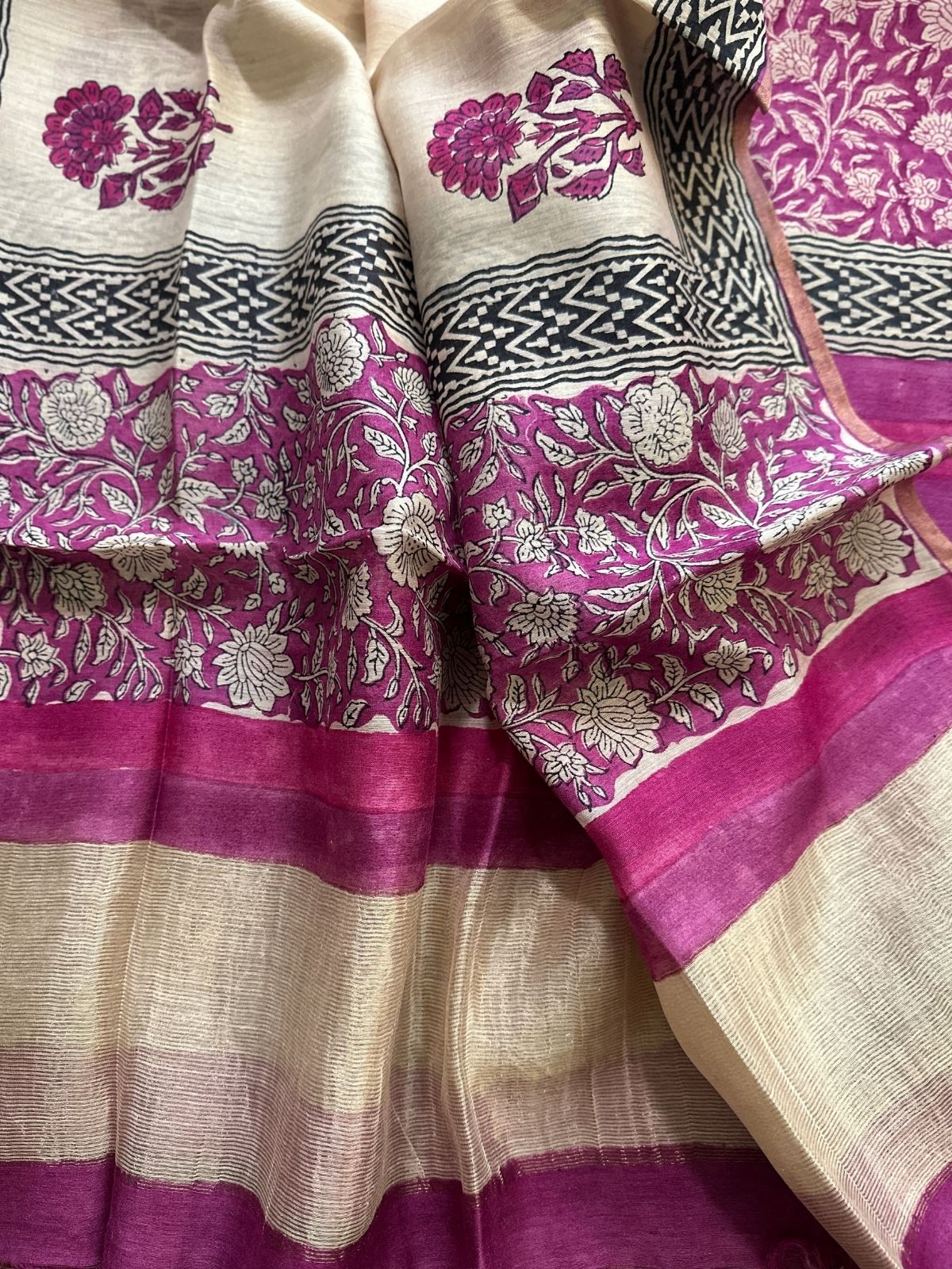 Premium Pure Tussar Silk Unstitched Set