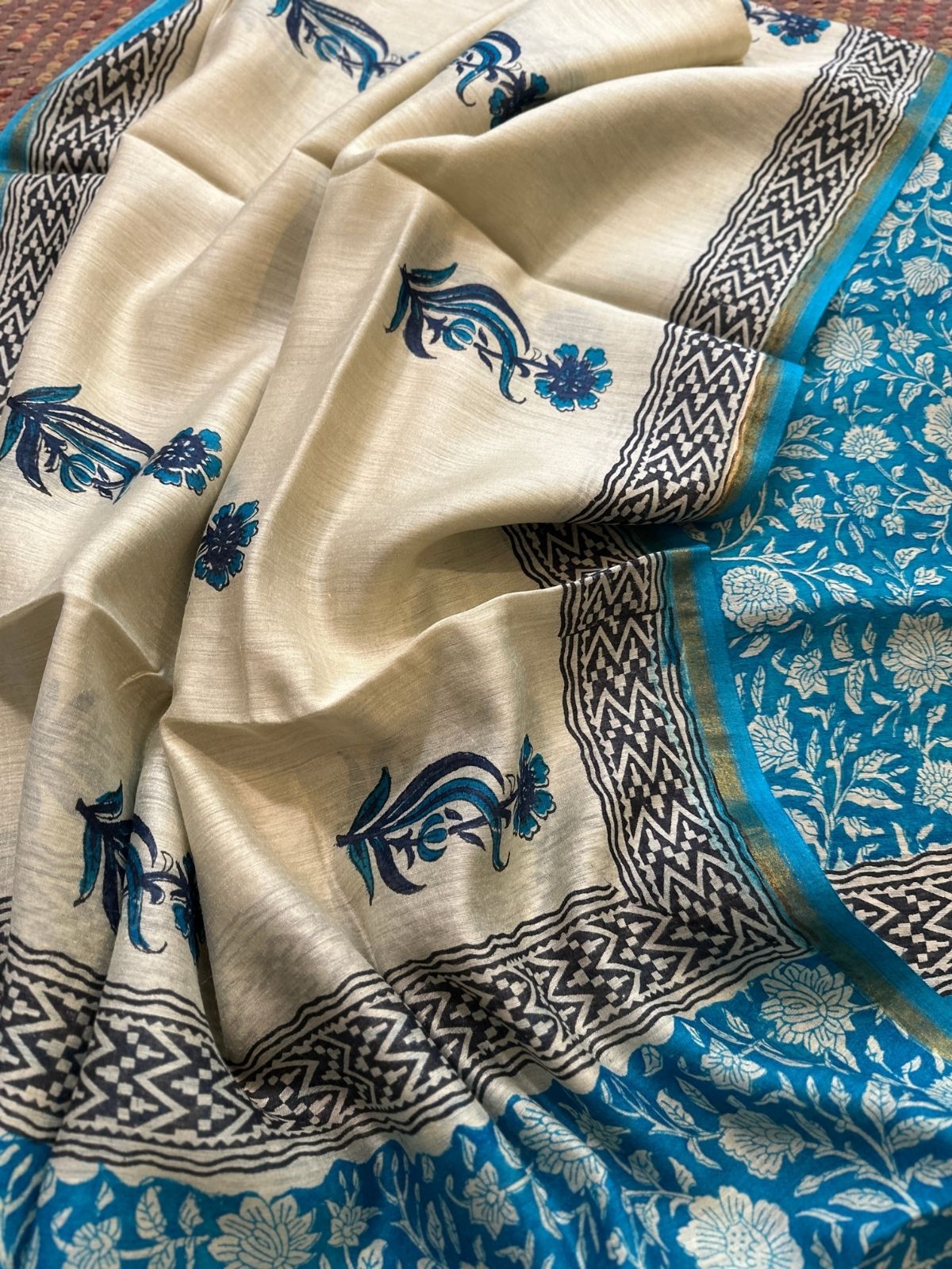 Premium Pure Tussar Silk Unstitched Set