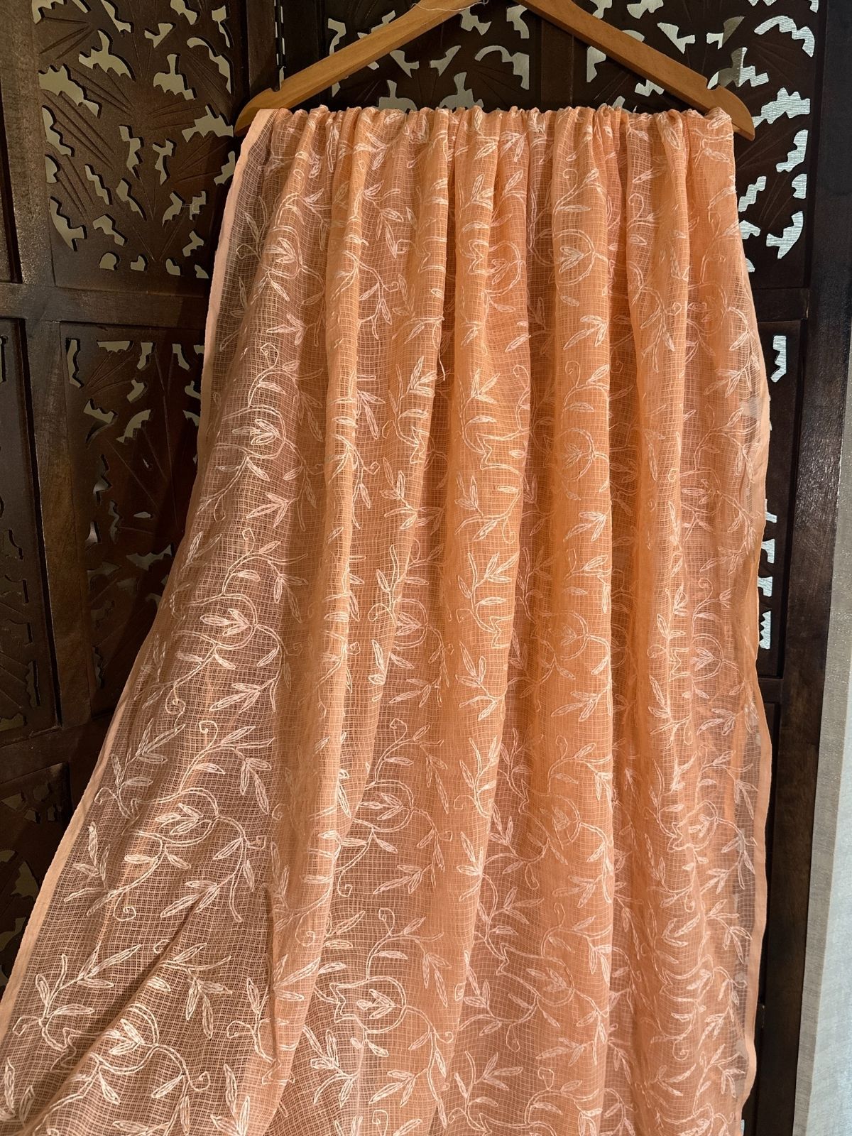 Kota Doria Hand Embroidered Chikankari Dupatta
