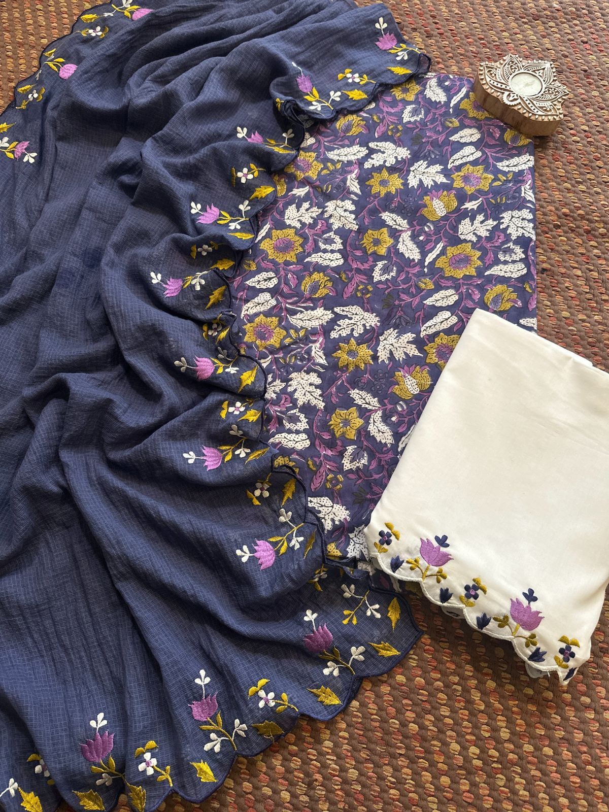 Pure Cotton Fabric with embroidered dupatta and bottom