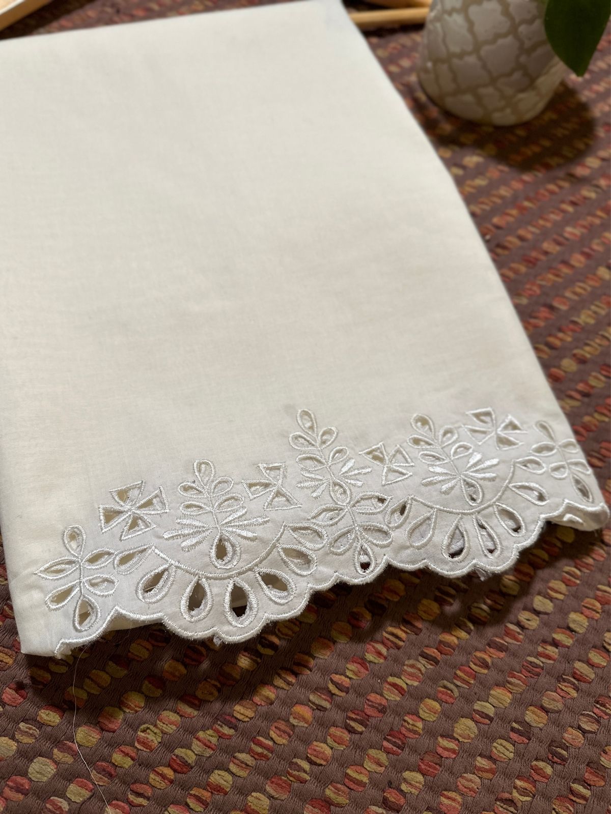 Bottom Wear Cutwork fabric- Off White
