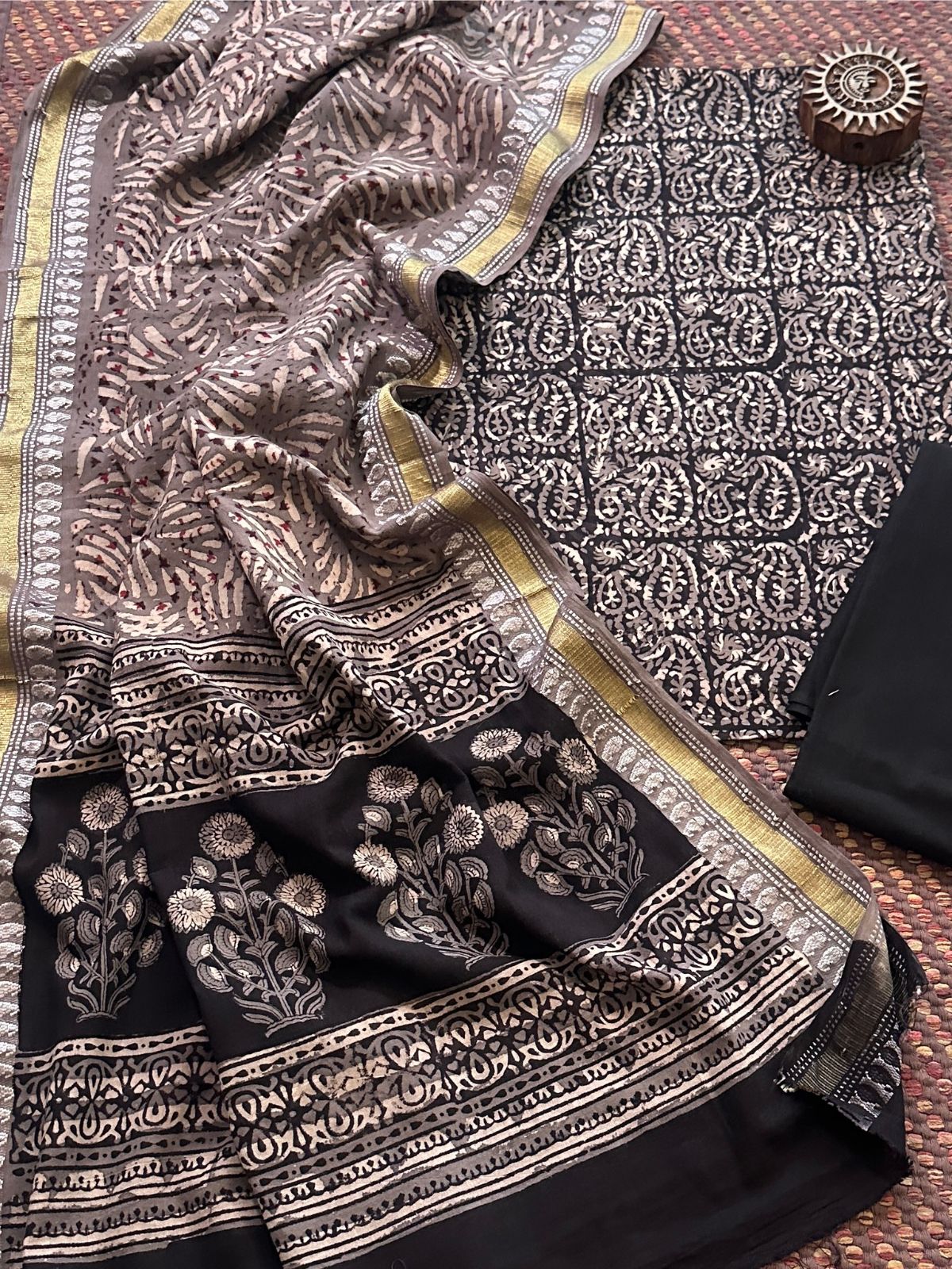 Pure Cotton Unstitched Set with Cotton Dupatta