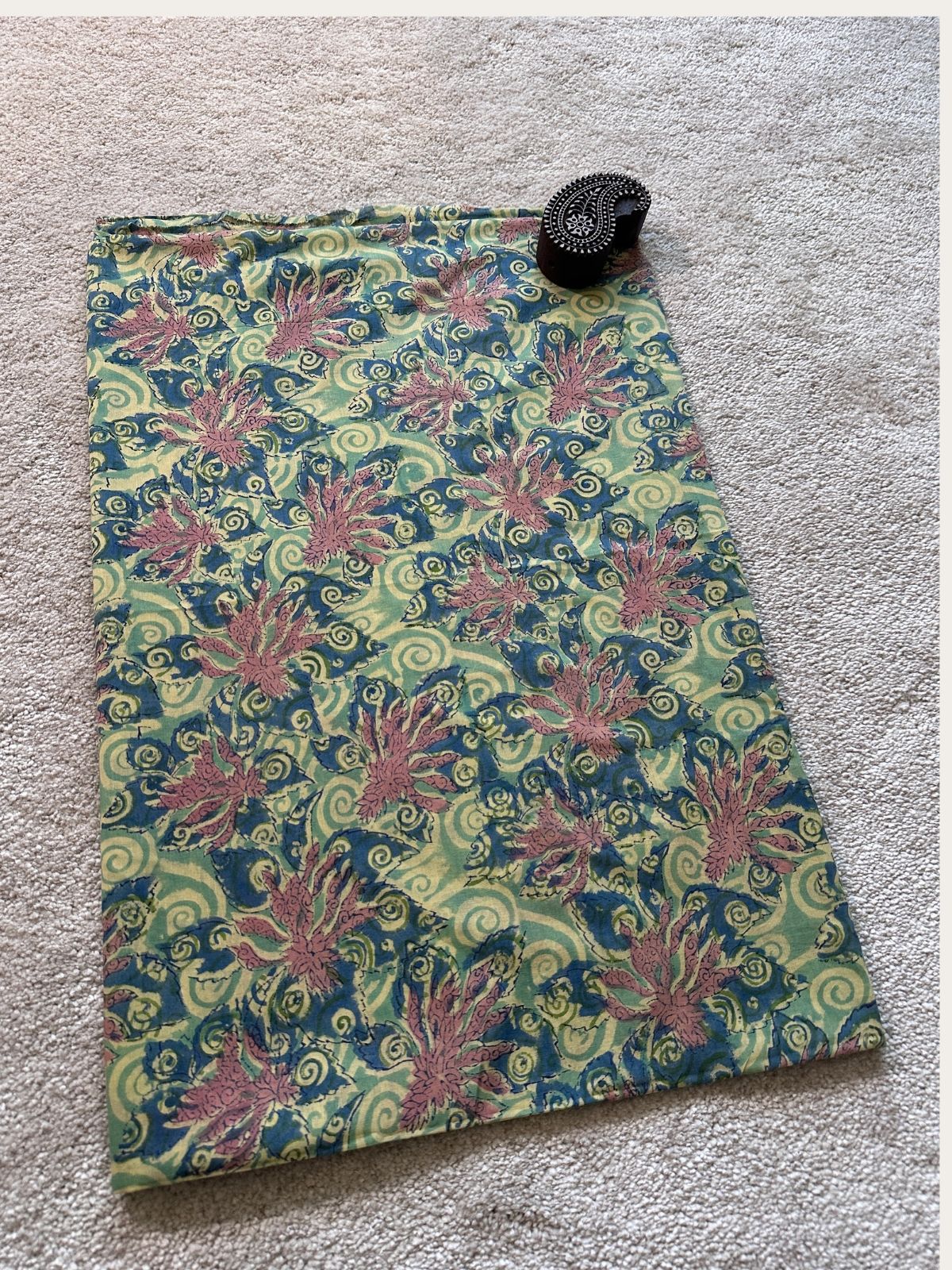 Pure Cotton Malmal Handblocked Fabric