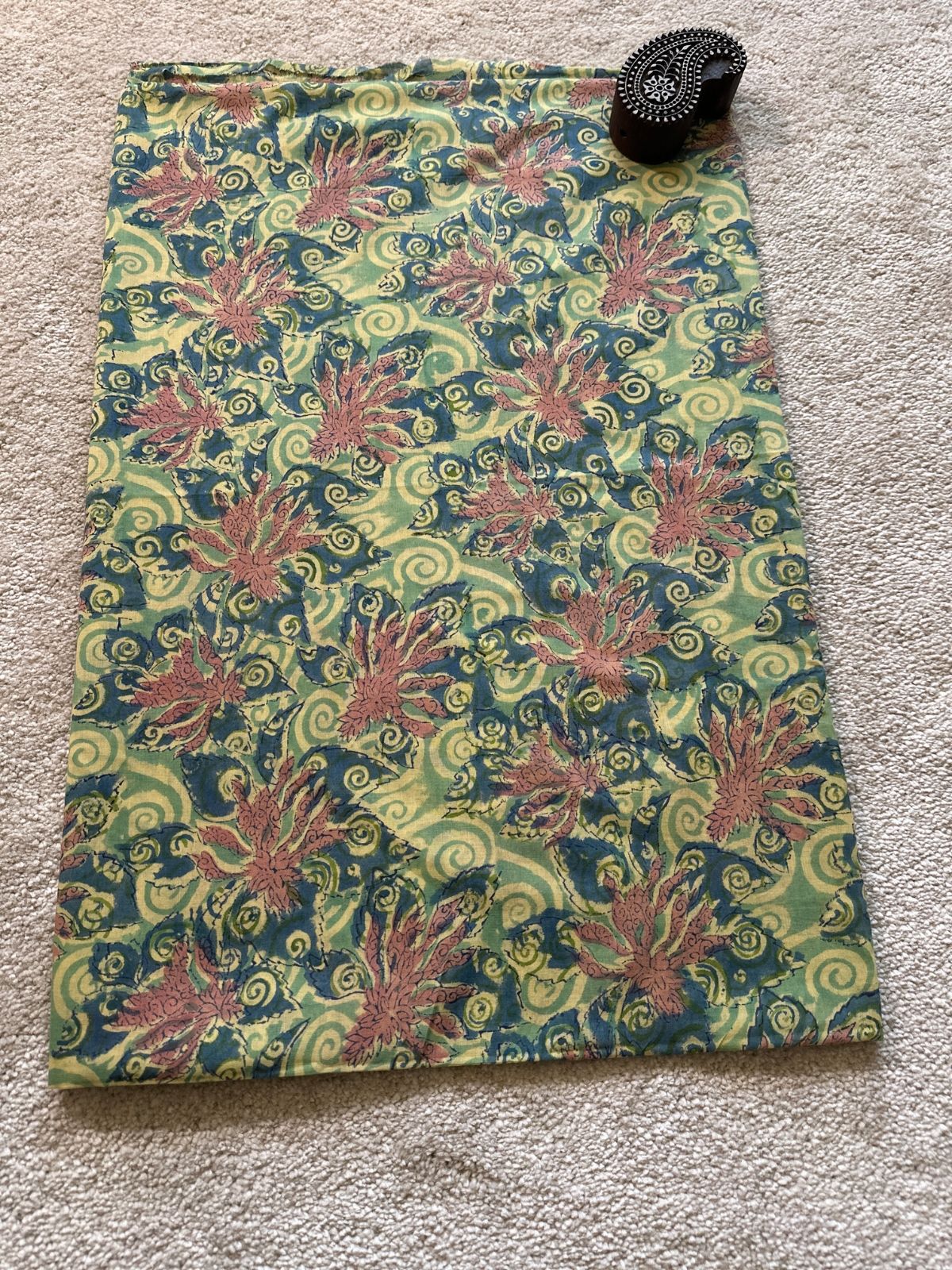 Pure Cotton Malmal Handblocked Fabric