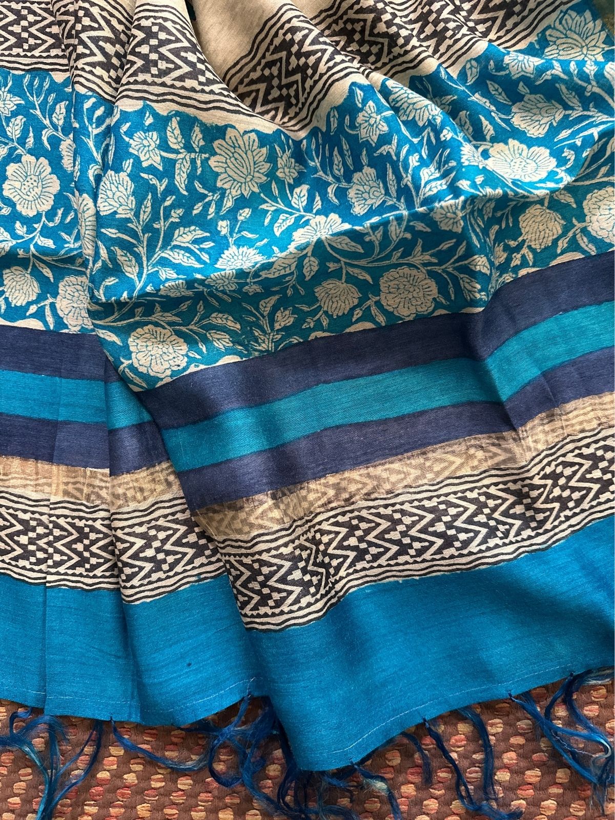 Premium Pure Tussar Silk Unstitched Set