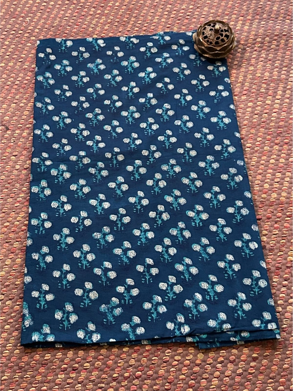 Pure Cotton Indigo Handblocked Fabric