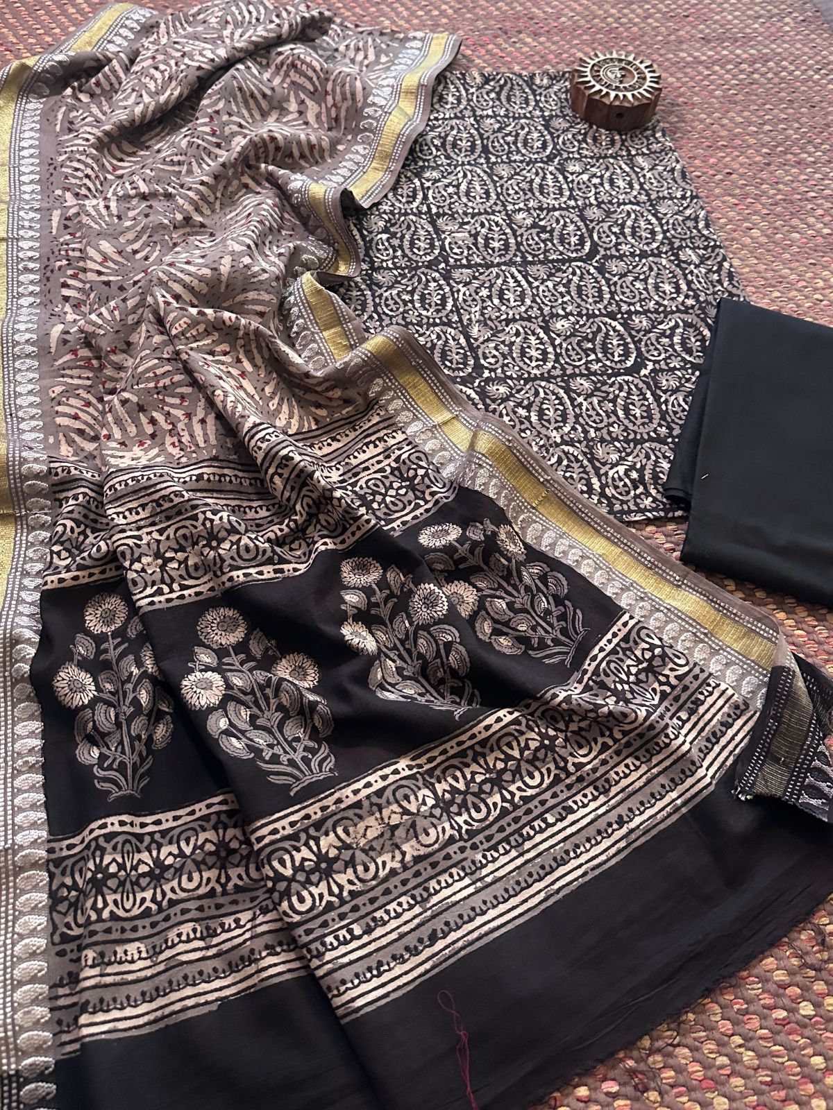 Pure Cotton Unstitched Set with Cotton Dupatta