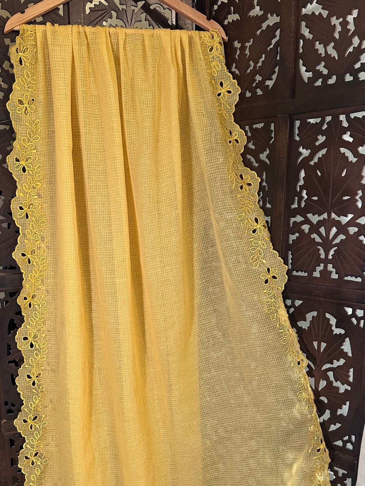 Kota Doria Cutwork Embroidered Dupatta