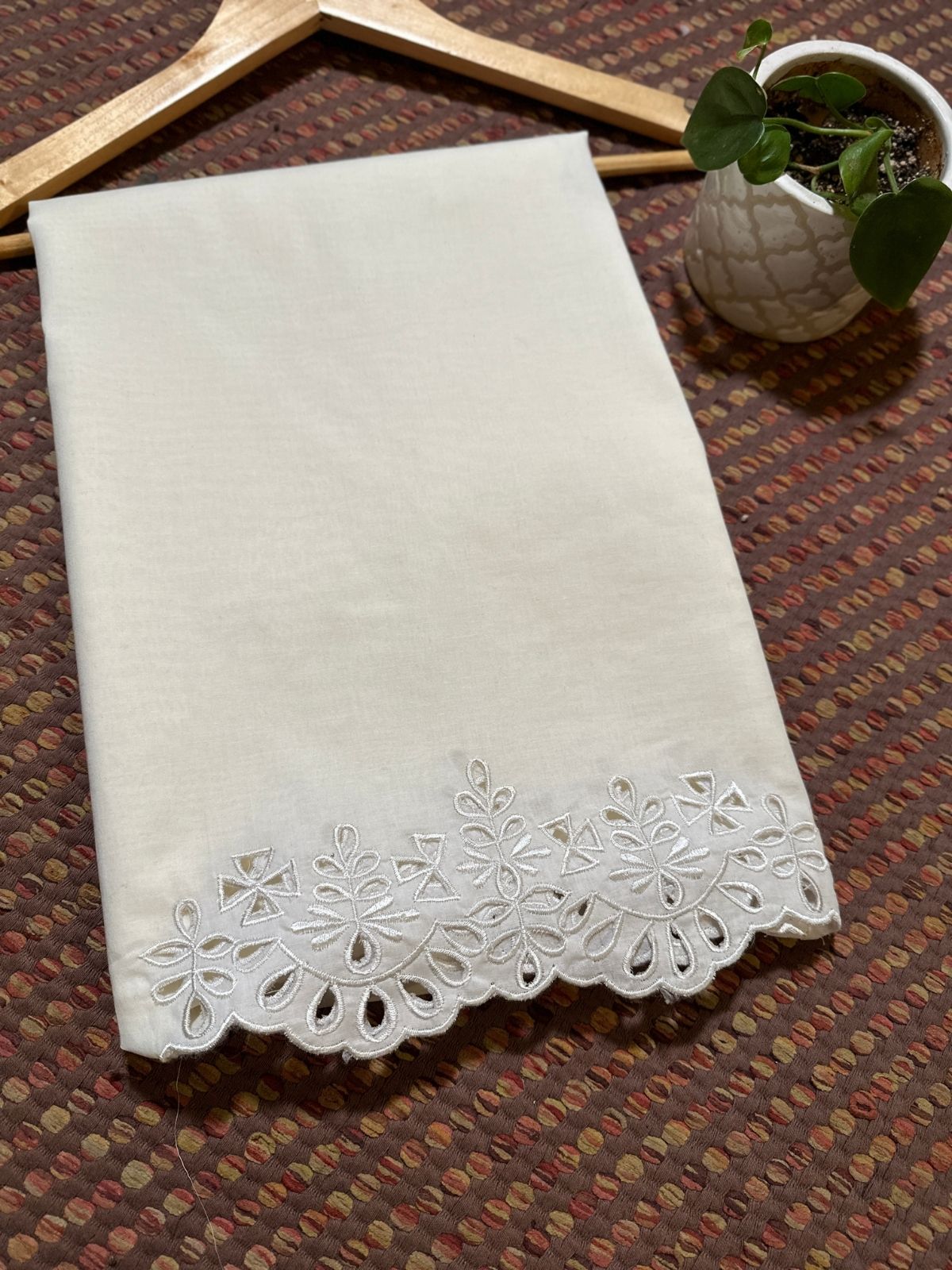 Bottom Wear Cutwork fabric- Off White