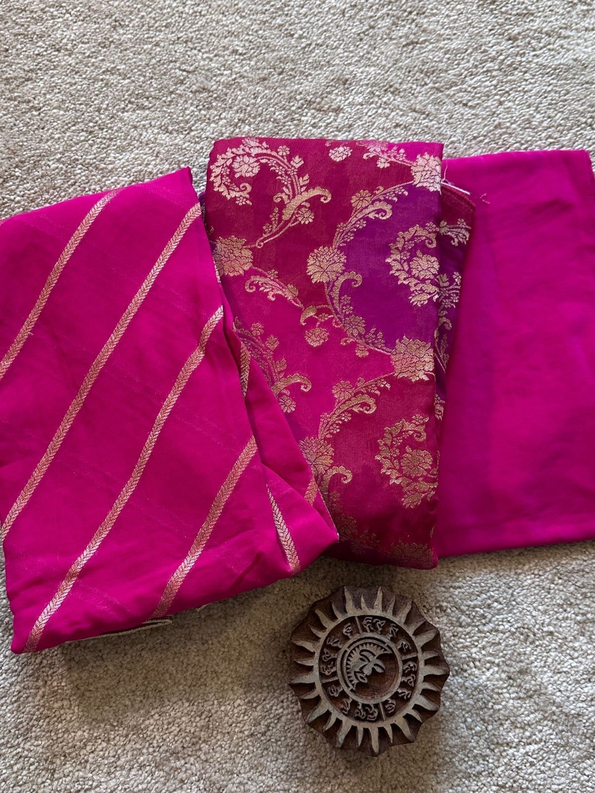 Rani- Premium Georgette Benarsi  Rangkat Weave Unstitched Set