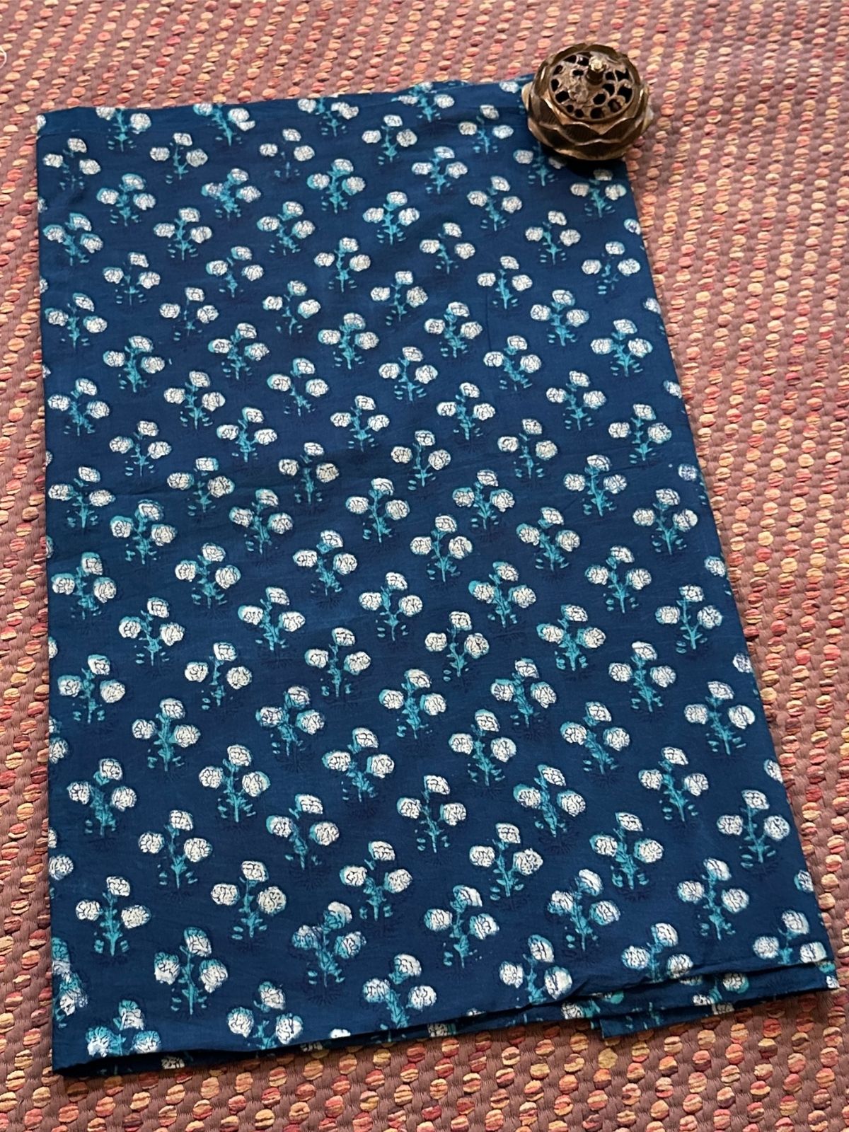 Pure Cotton Indigo Handblocked Fabric