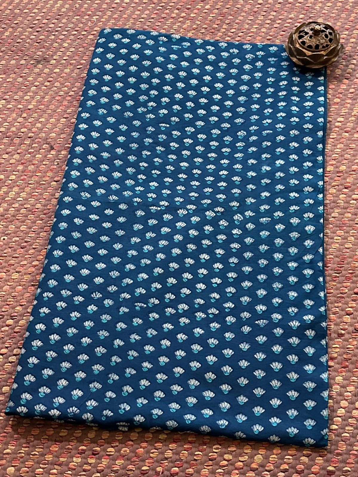 Pure Cotton Indigo Handblocked Fabric