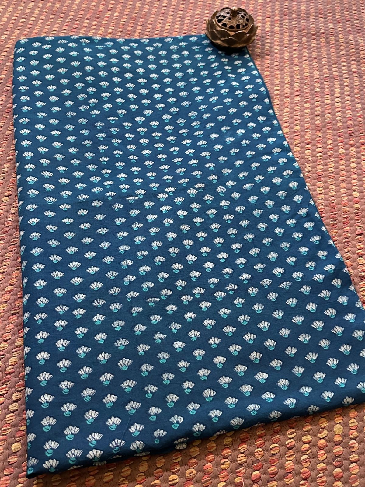Pure Cotton Indigo Handblocked Fabric