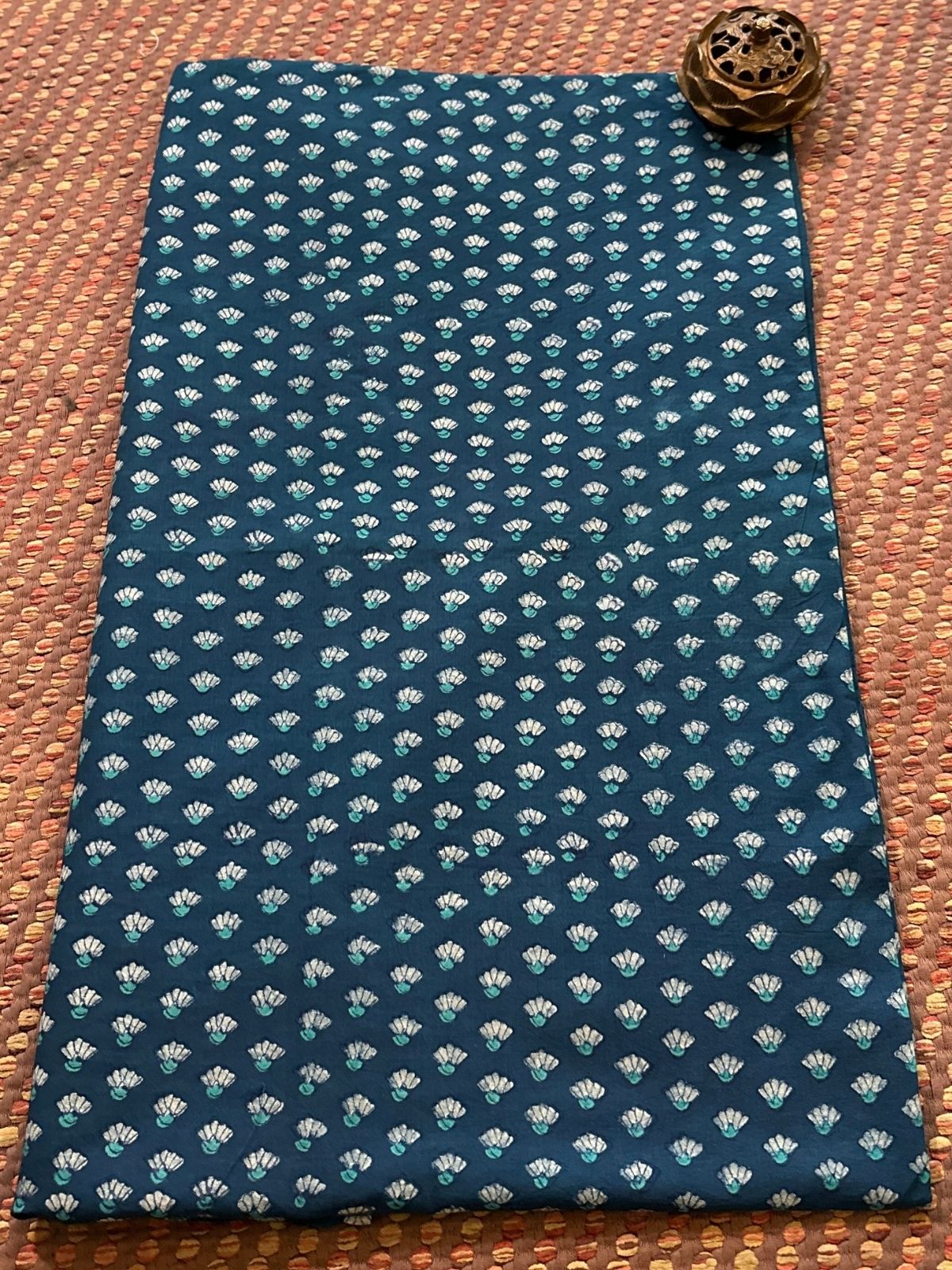 Pure Cotton Indigo Handblocked Fabric