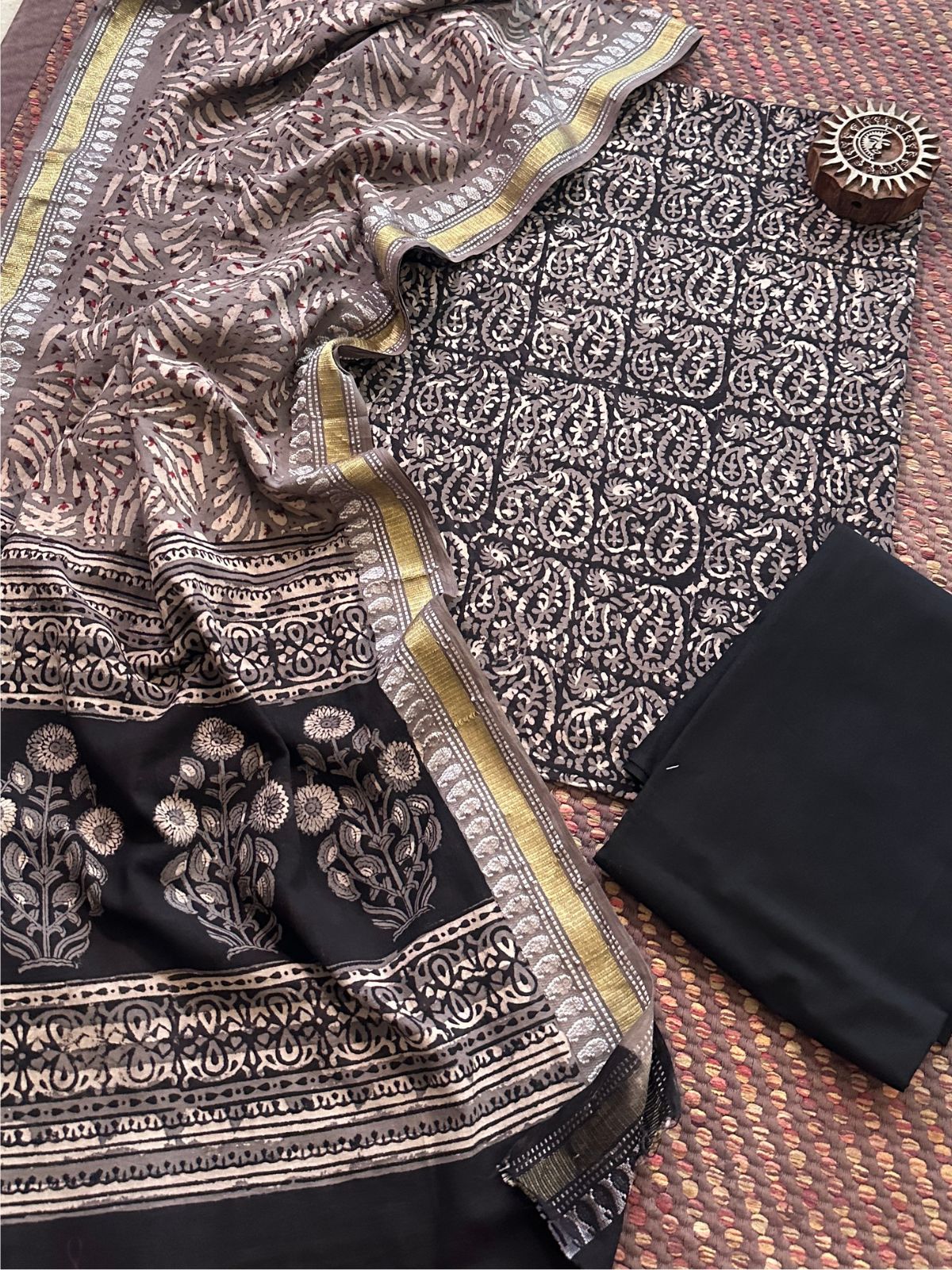Pure Cotton Unstitched Set with Cotton Dupatta