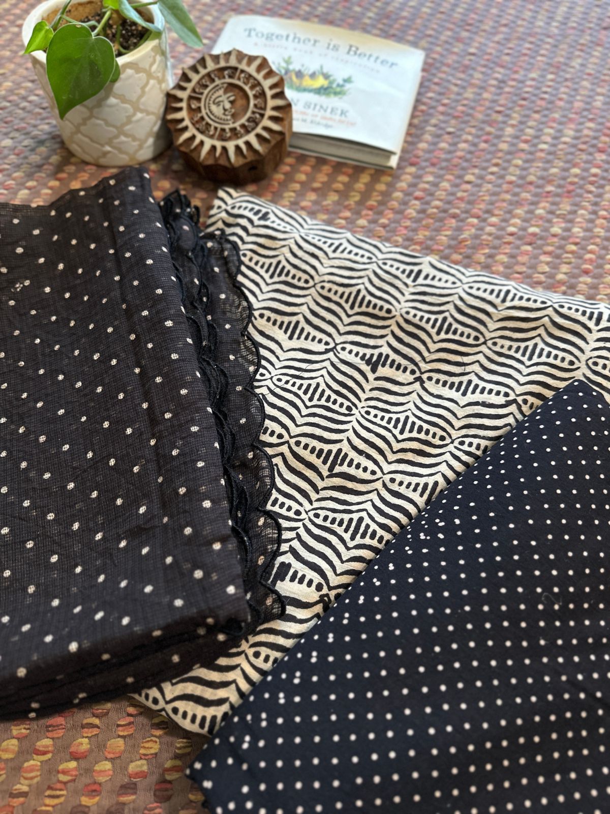 Ajrakh Cotton Malmal Unstitched Set