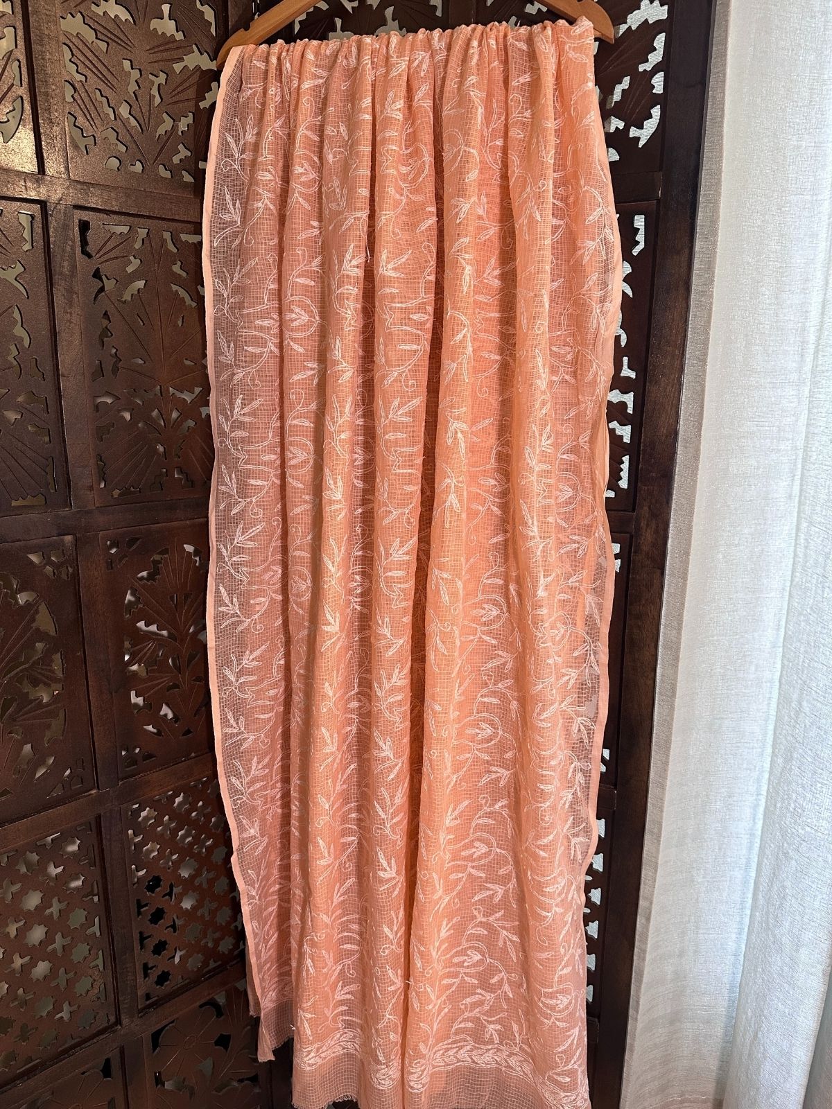 Kota Doria Hand Embroidered Chikankari Dupatta