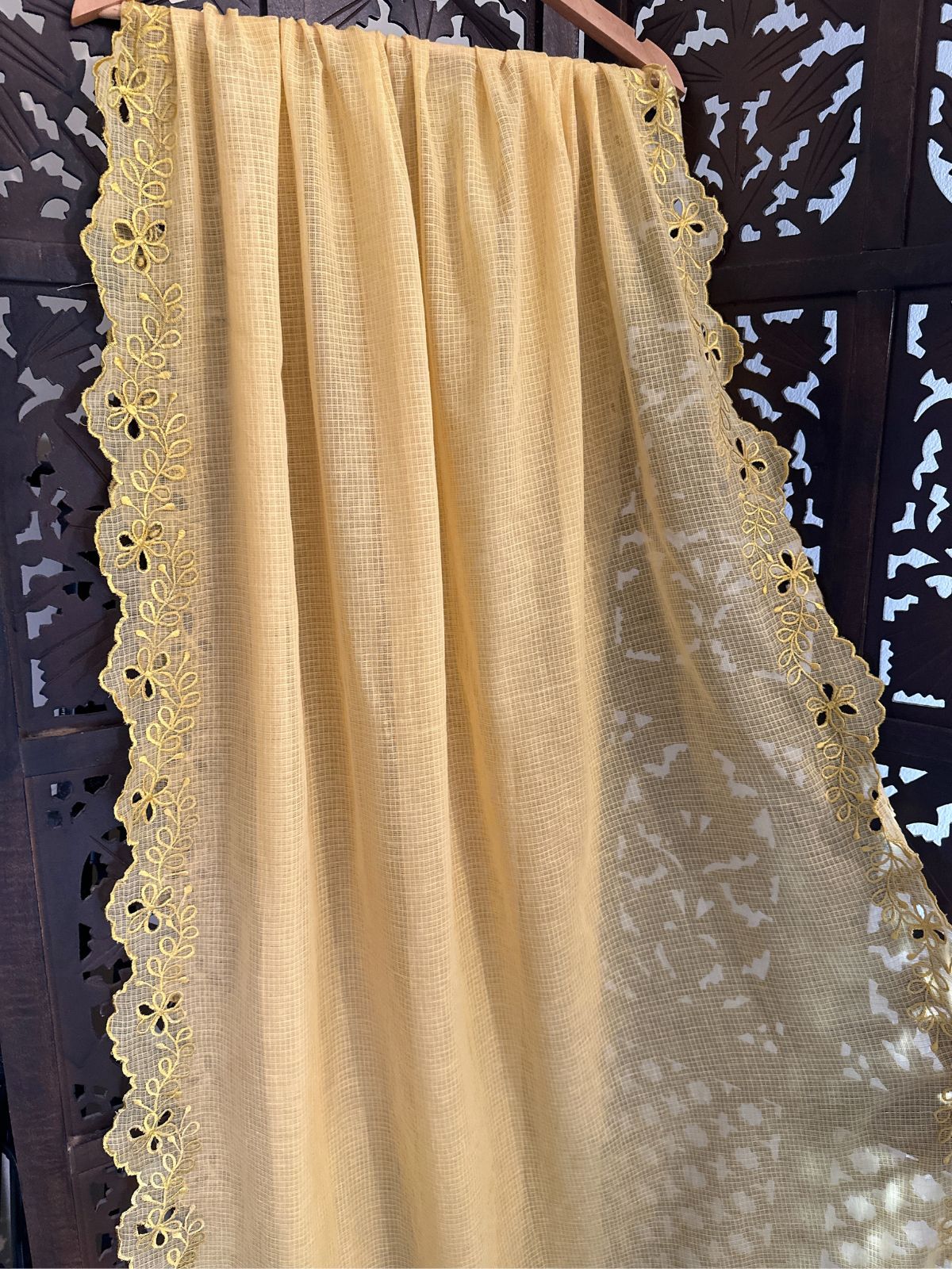 Kota Doria Cutwork Embroidered Dupatta