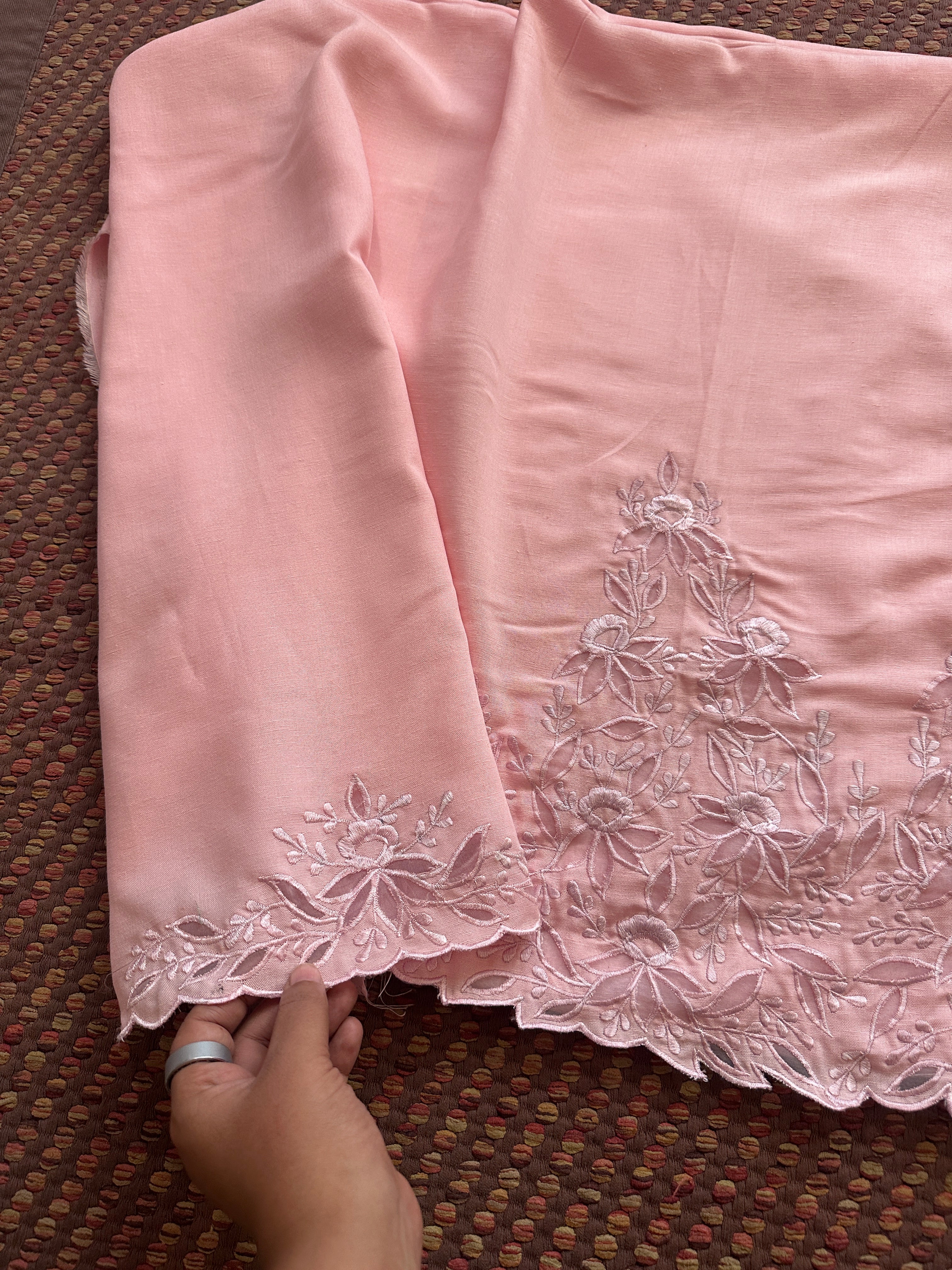 Exclusive Cutwork Linen Cotton Coord Set - Top & Bottom
