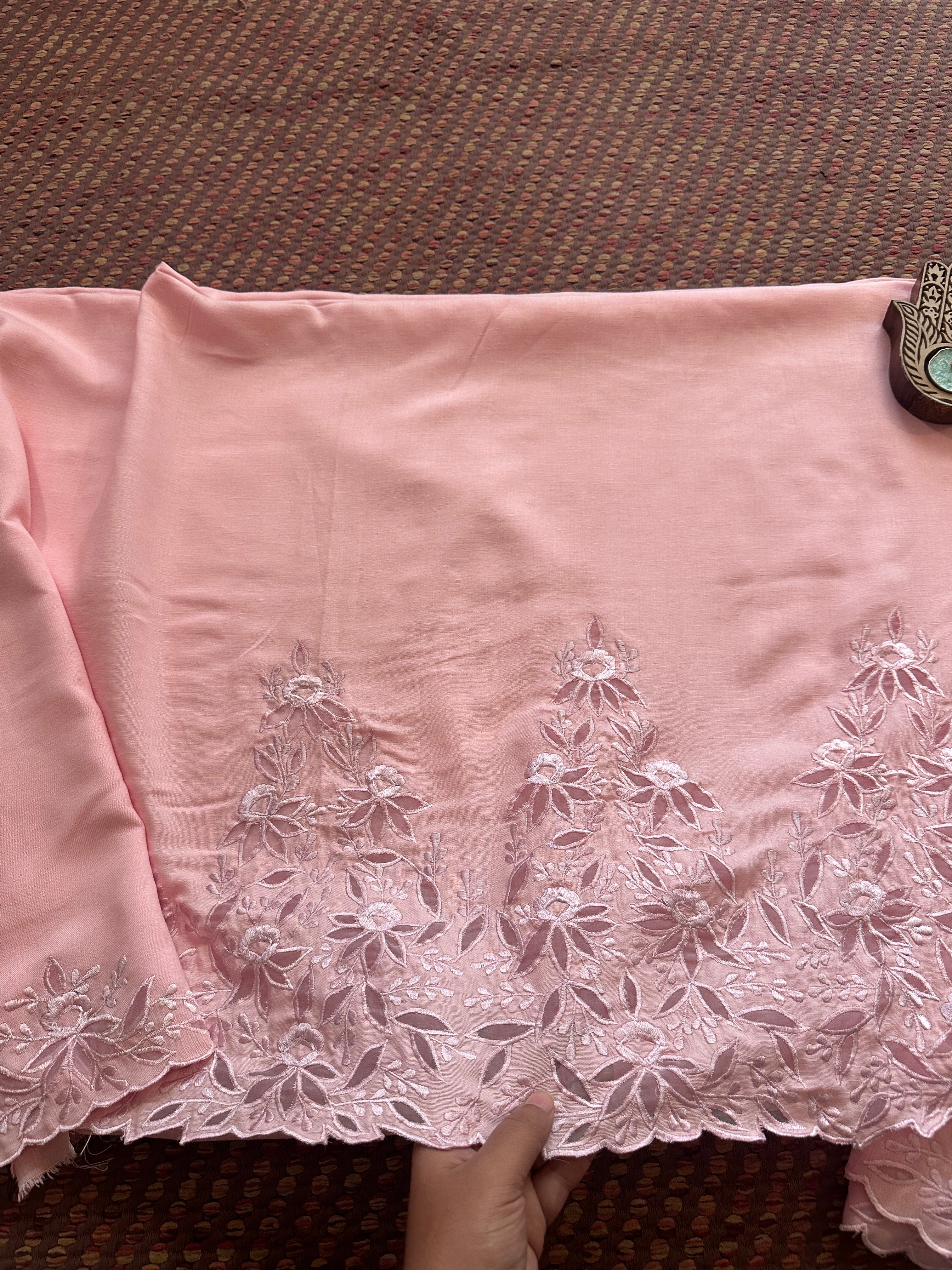 Exclusive Cutwork Linen Cotton Coord Set - Top & Bottom